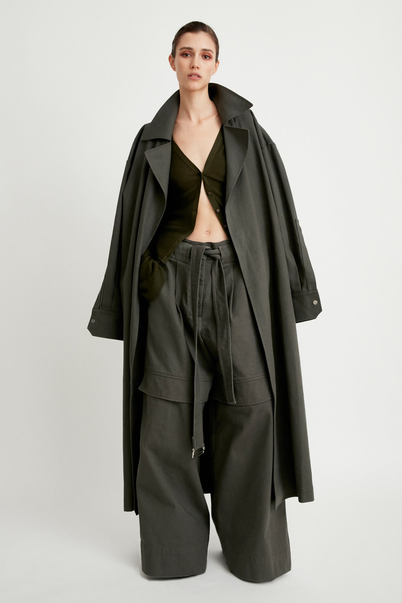 Sa Su Phi Giorgia pantaloni cargo cotone verde militare