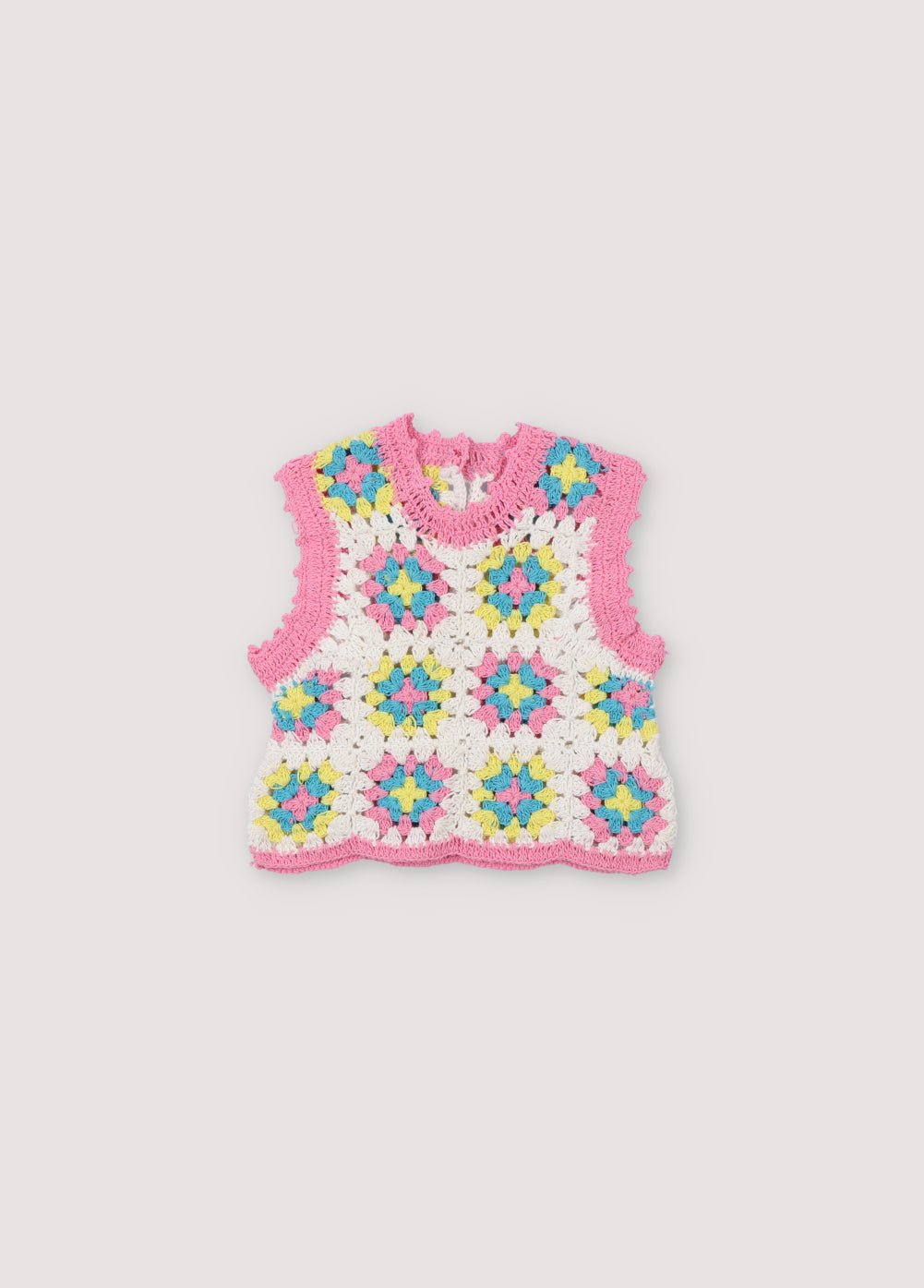 THE NEW SOCIETY Nikaia top neonato cotone rosa uncinetto