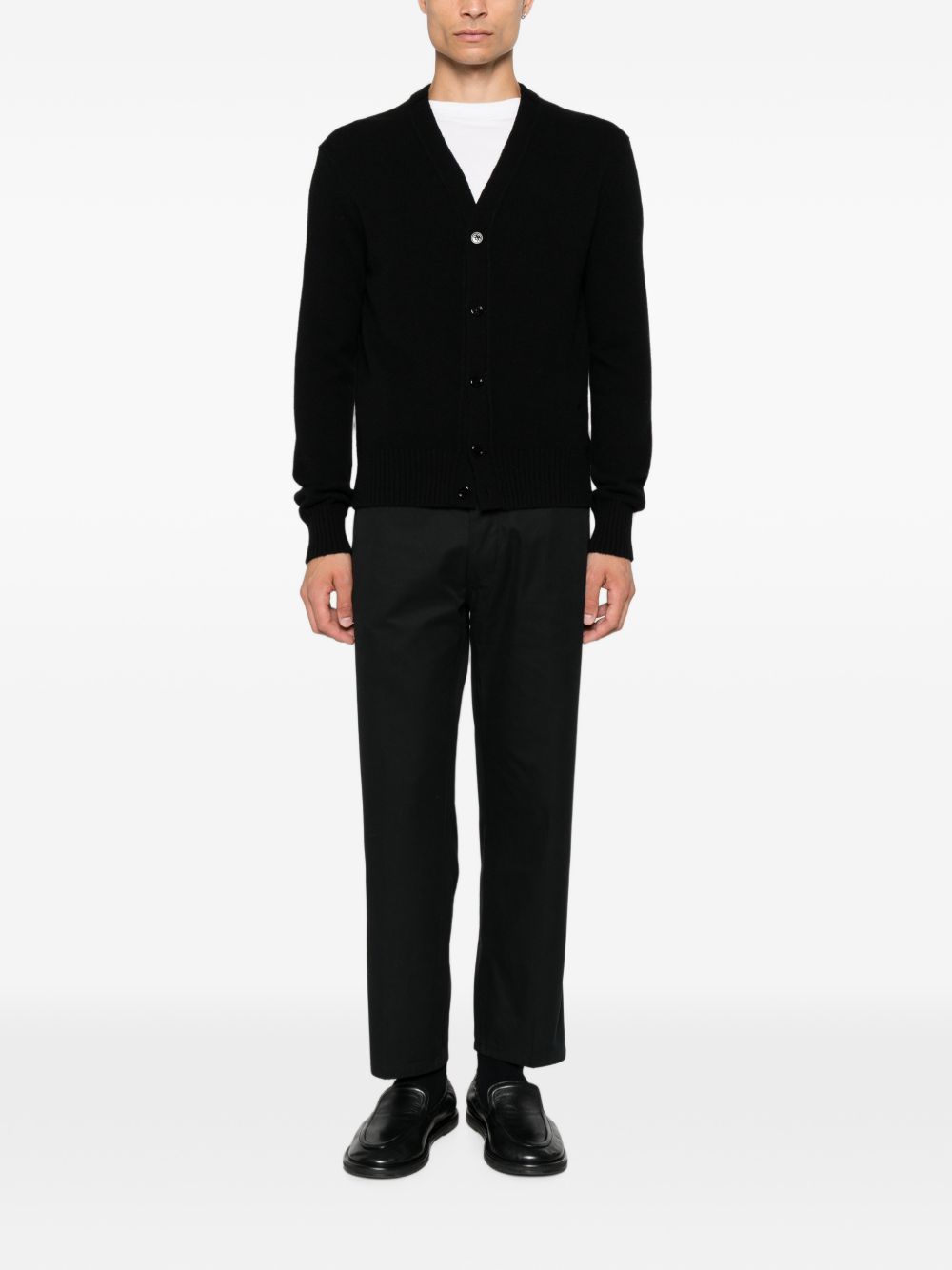 Ami HKC364 cardigan nero uomo essenziale