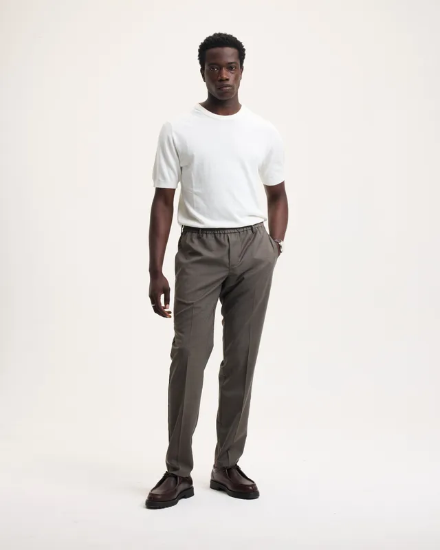 GOODPEOPLE Bien pantalone dritto mocca lana