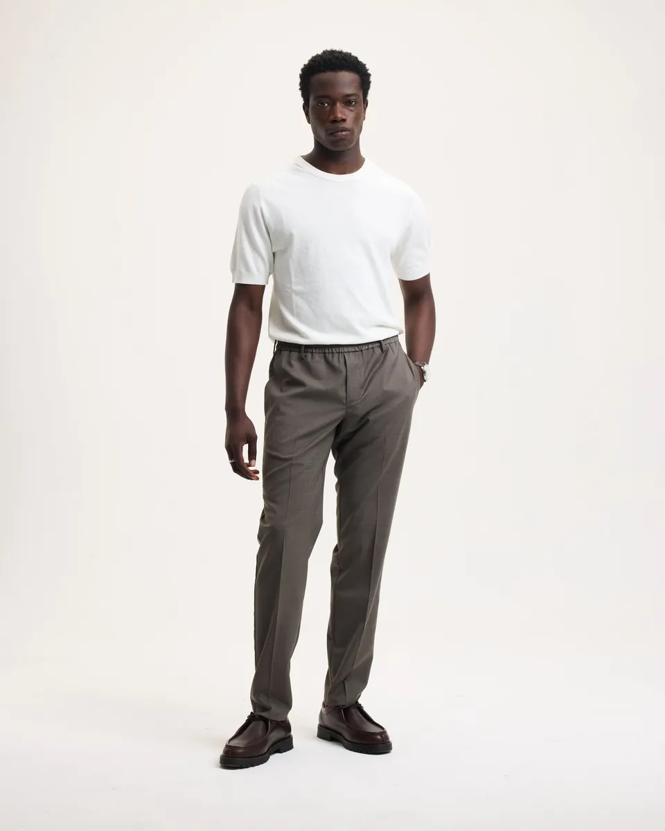 GOODPEOPLE Bien pantalone dritto mocca lana