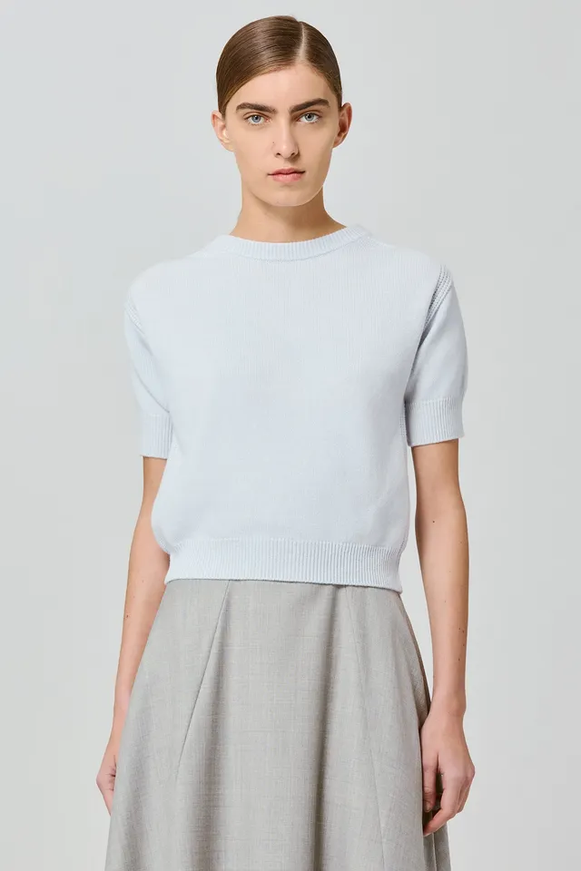 Sa Su Phi maglione maniche corte cashmere ghiaccio