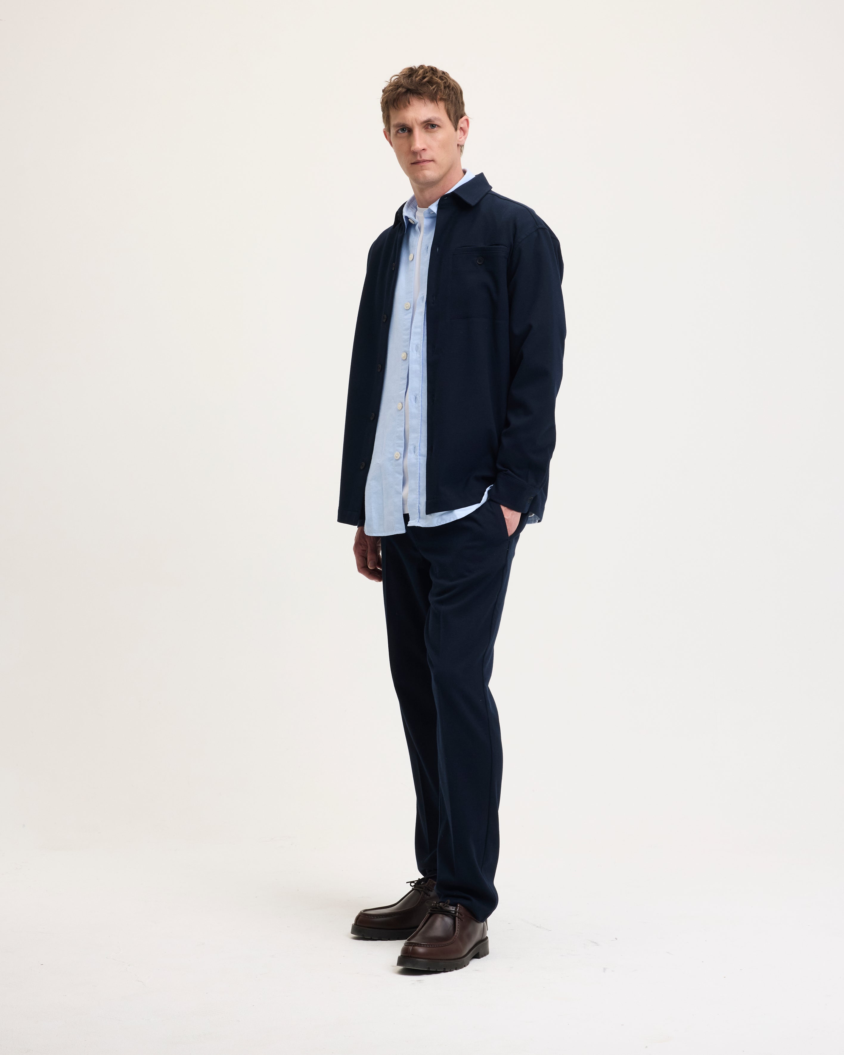GOODPEOPLE Seppe camicia relaxed blu stretch