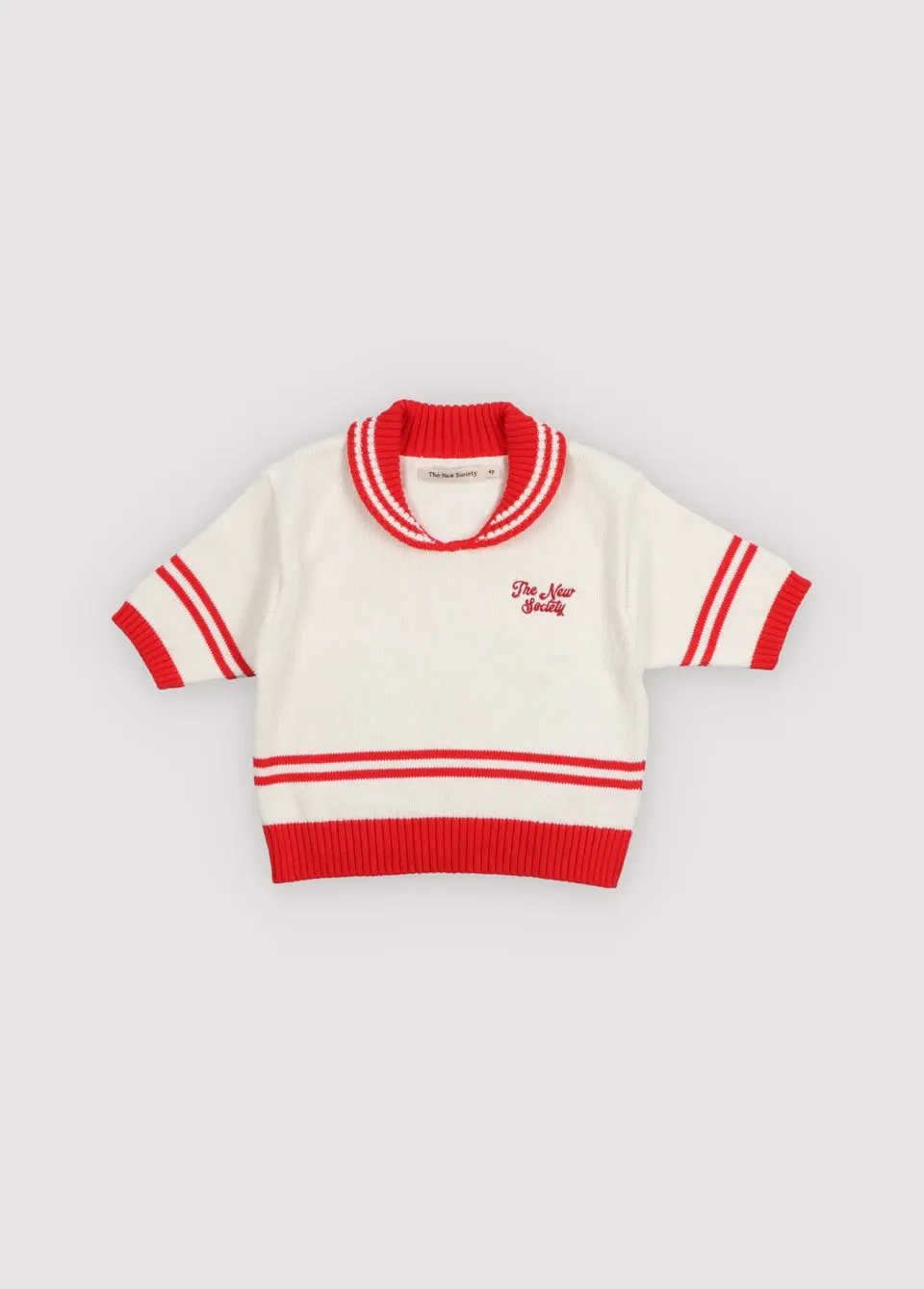 THE NEW SOCIETY Begonia polo bambina Ecru cotone maglia