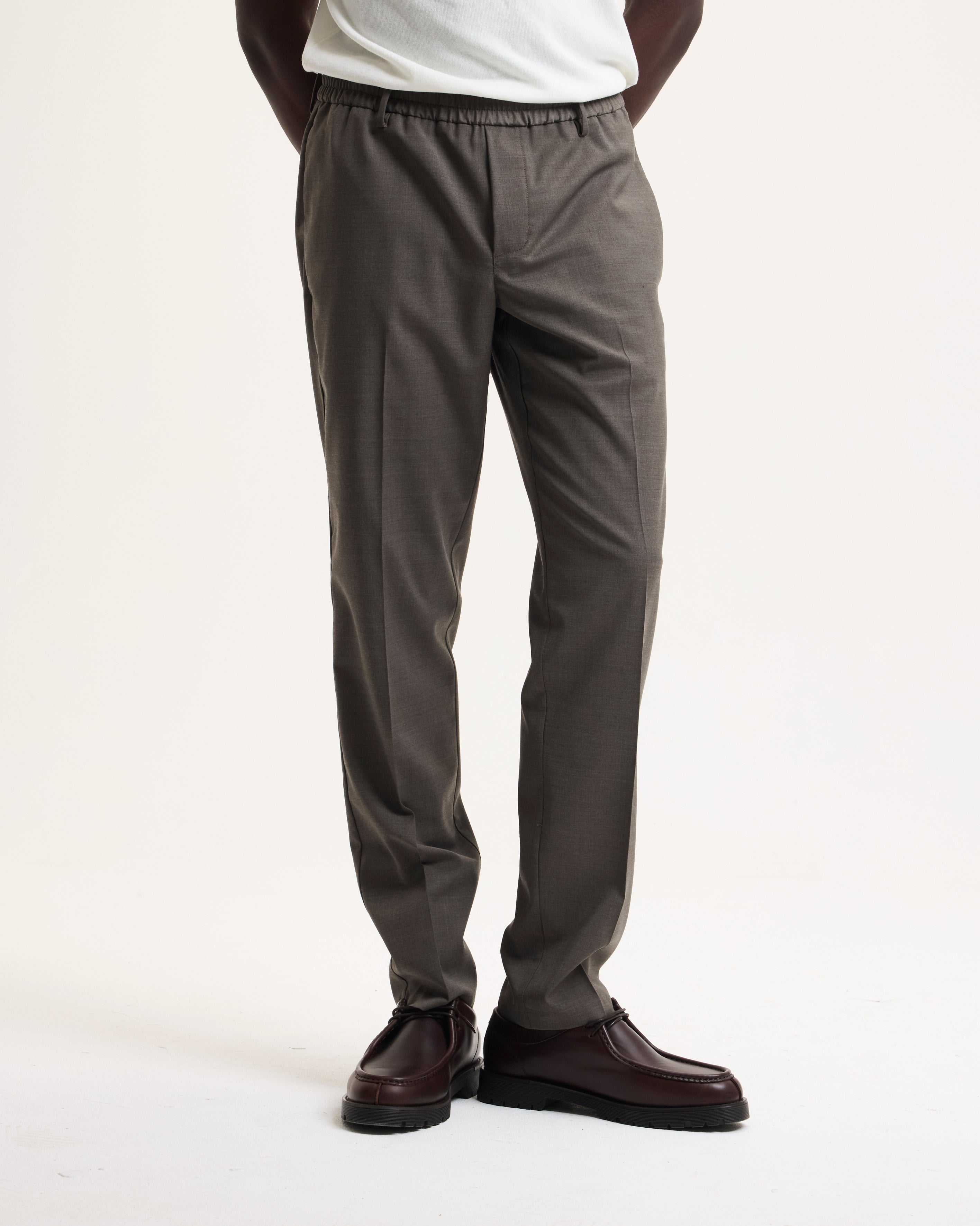 GOODPEOPLE Bien pantalone dritto mocca lana