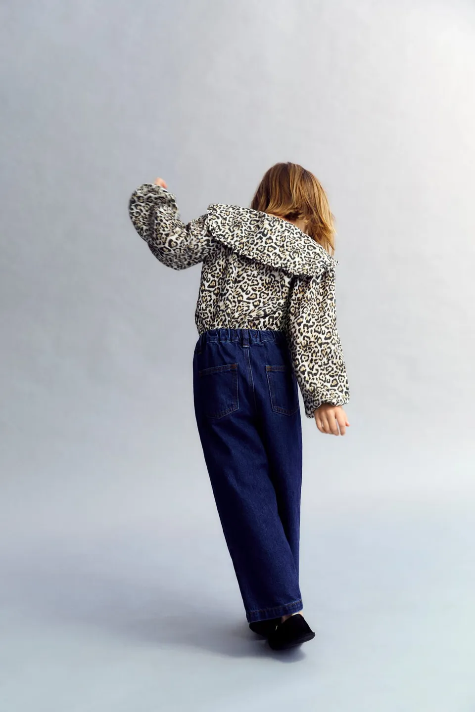 The New Society Nelia Blouse camicia bambina leopardata garza cotone