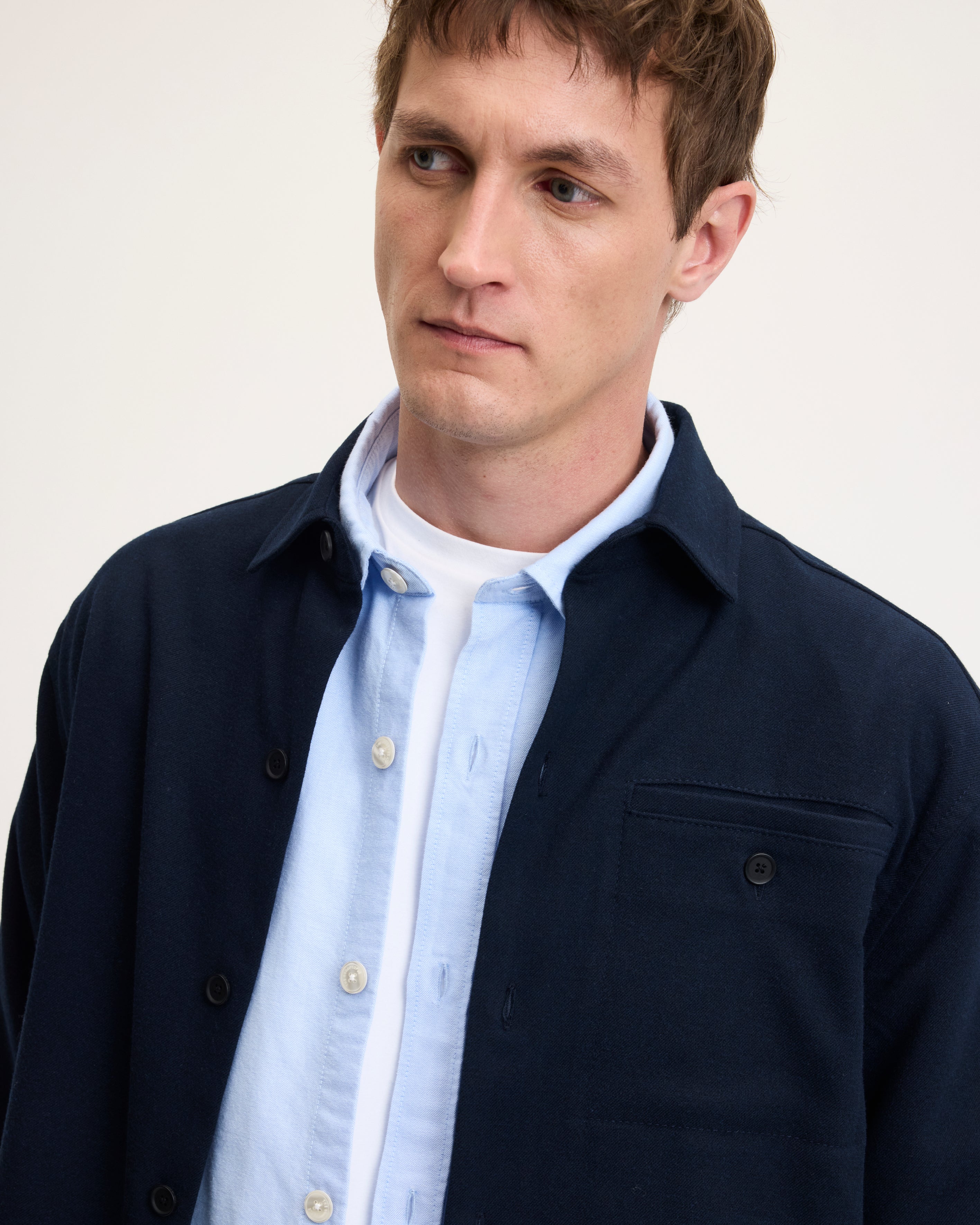 GOODPEOPLE Seppe camicia relaxed blu stretch