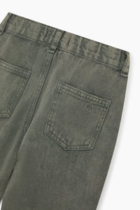 The New Society TNS Denim Baggy Pant pantaloni donna verdi tea leaf