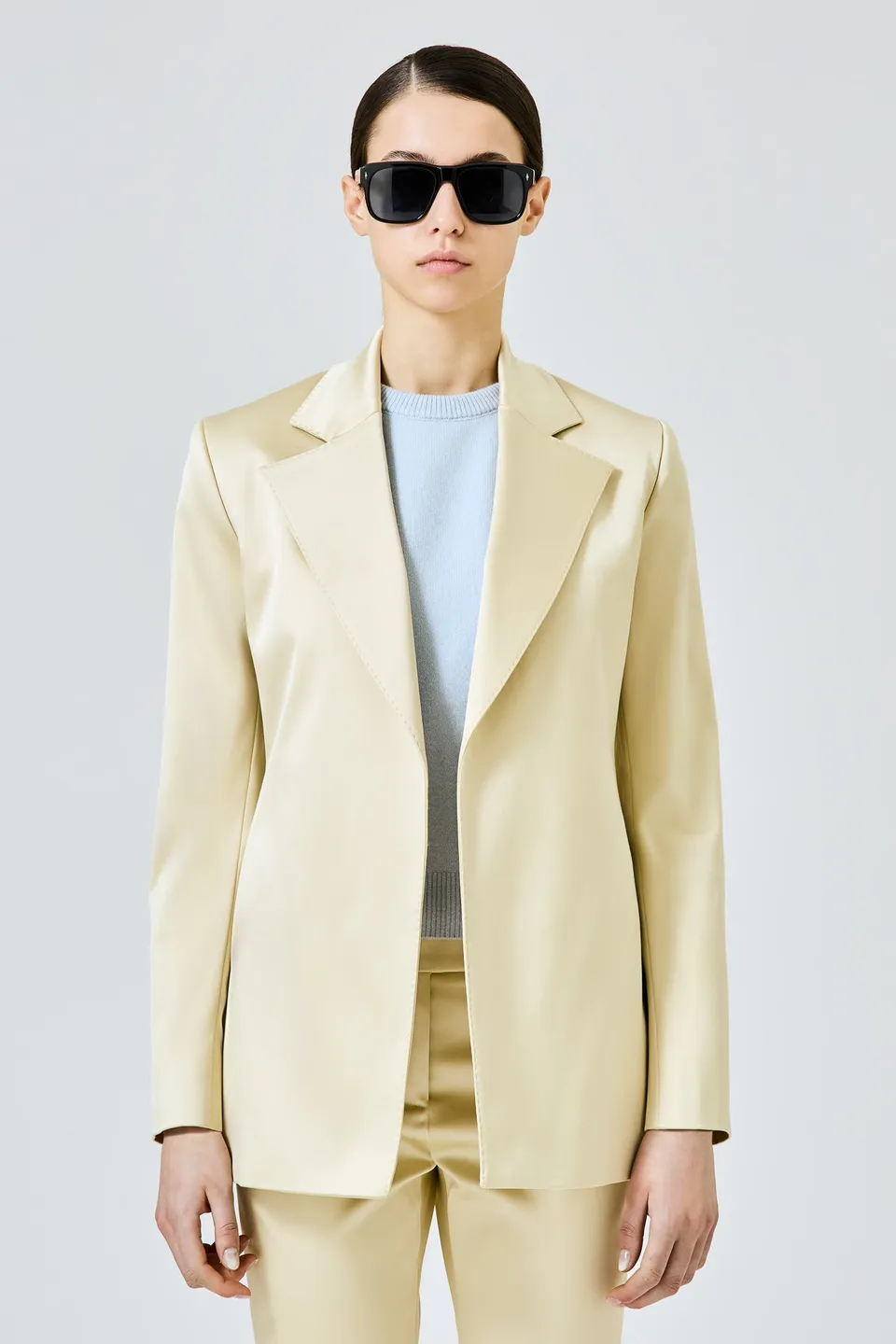 Sa Su Phi Bea Blazer giacca gialla seta cotone stretch
