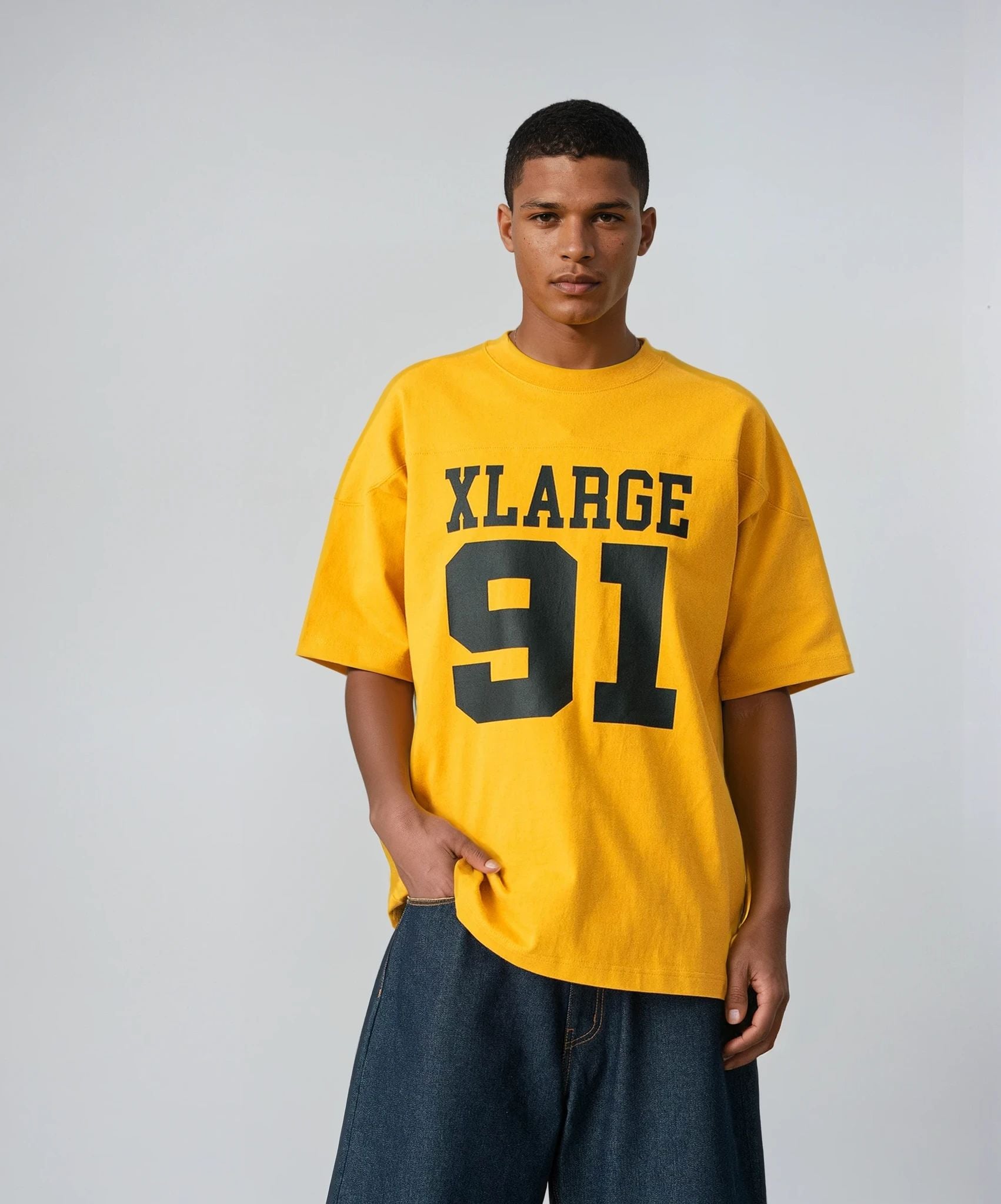 X-Large Numbering 1991 T-shirt manica corta bianca mesh