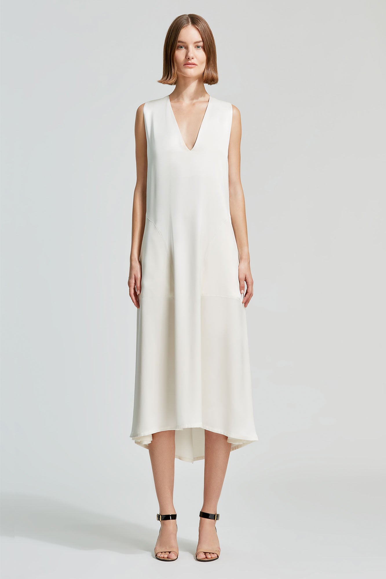 Sa Su Phi Serena abito midi double satin avorio