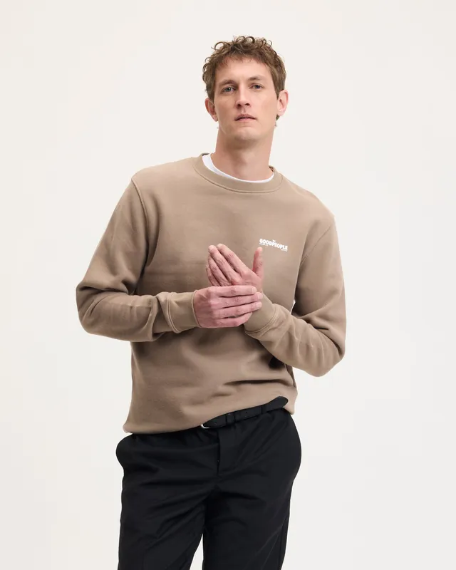 GOODPEOPLE Lito Maglione Cotone Mocca Stampa Dietro