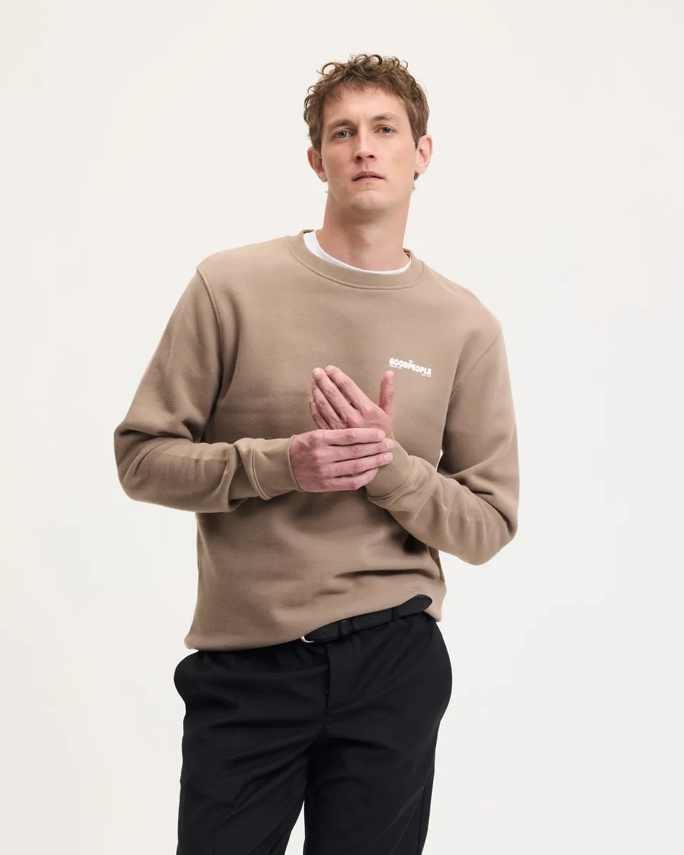 GOODPEOPLE Lito Maglione Cotone Mocca Stampa Dietro