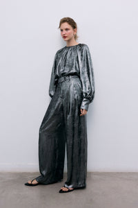 The New Society Uxia Camicia Donna Argento Collo Rotondo