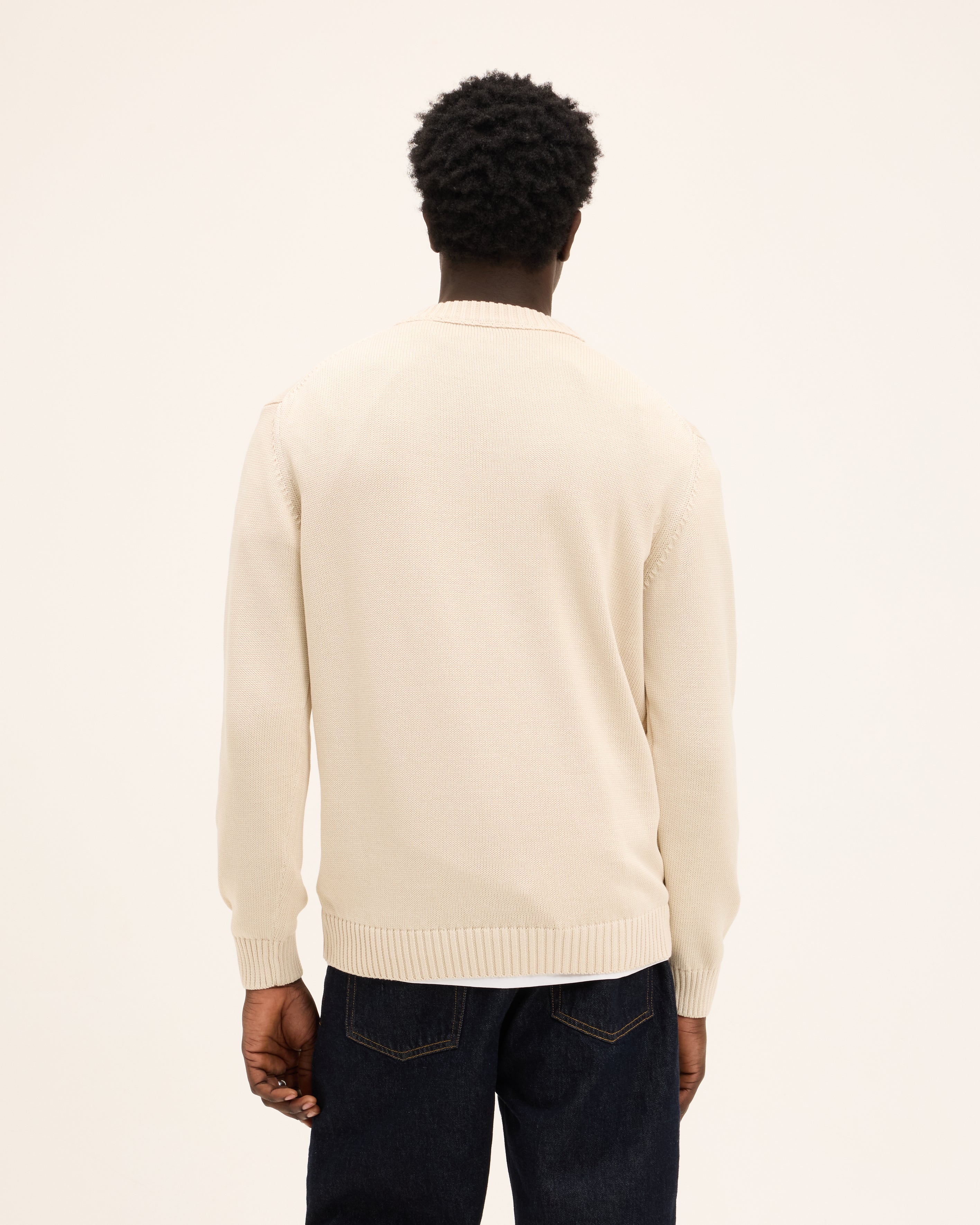 Goodpeople Kid Round Neck maglione cotone bianco sporco