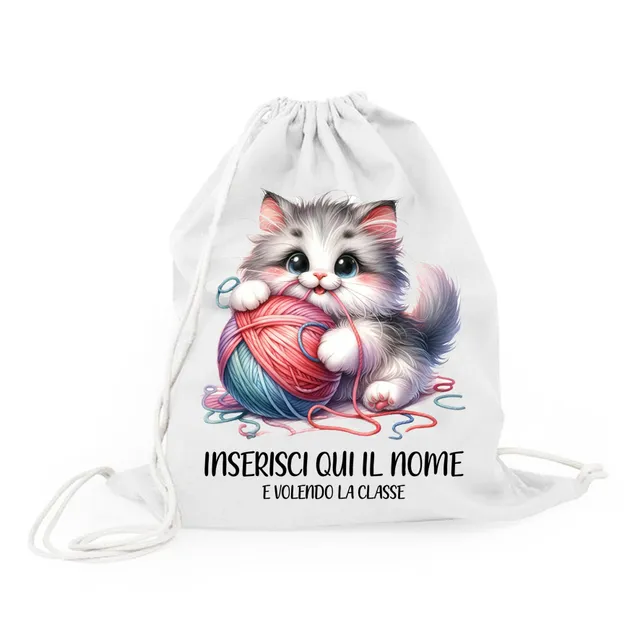 Mr. Gadgets Gatto sacchetta cotone 38x42 cm