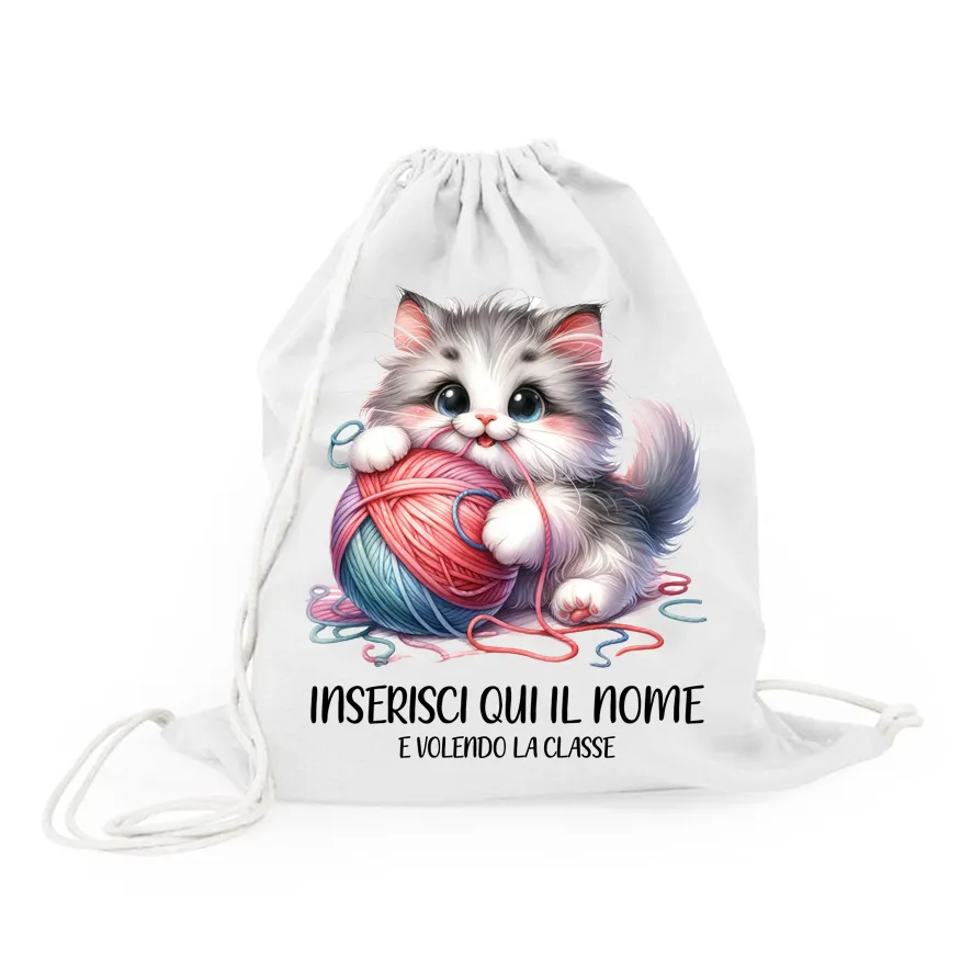 Mr. Gadgets Gatto sacchetta cotone 38x42 cm