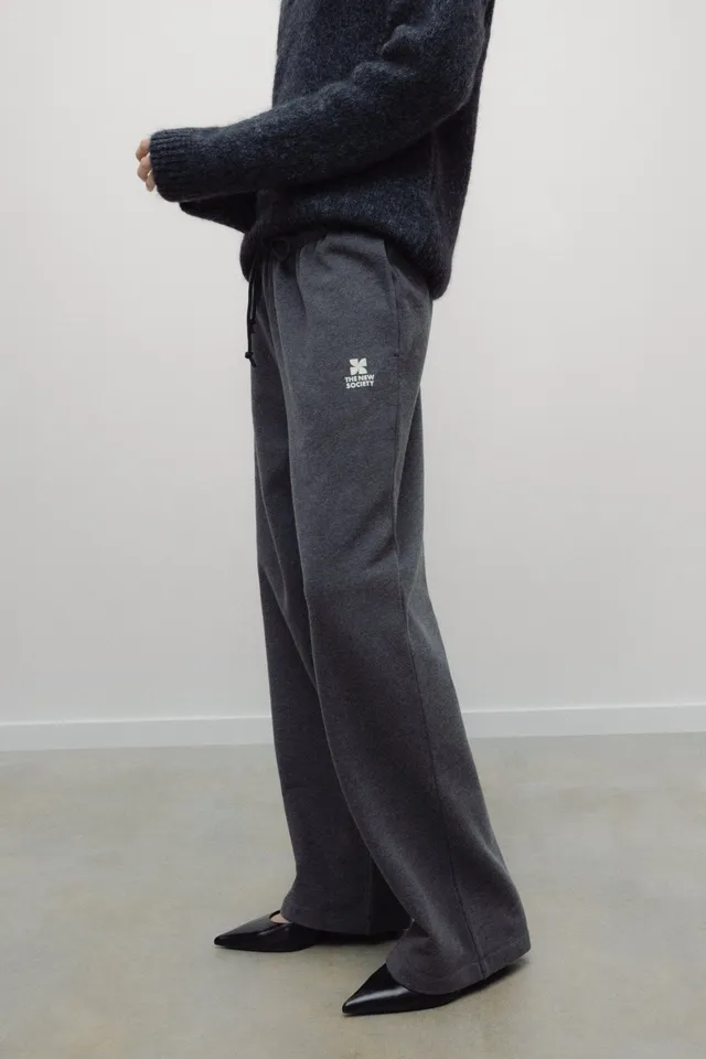 The New Society TNS Logo jogging donna grigio cotone tasche
