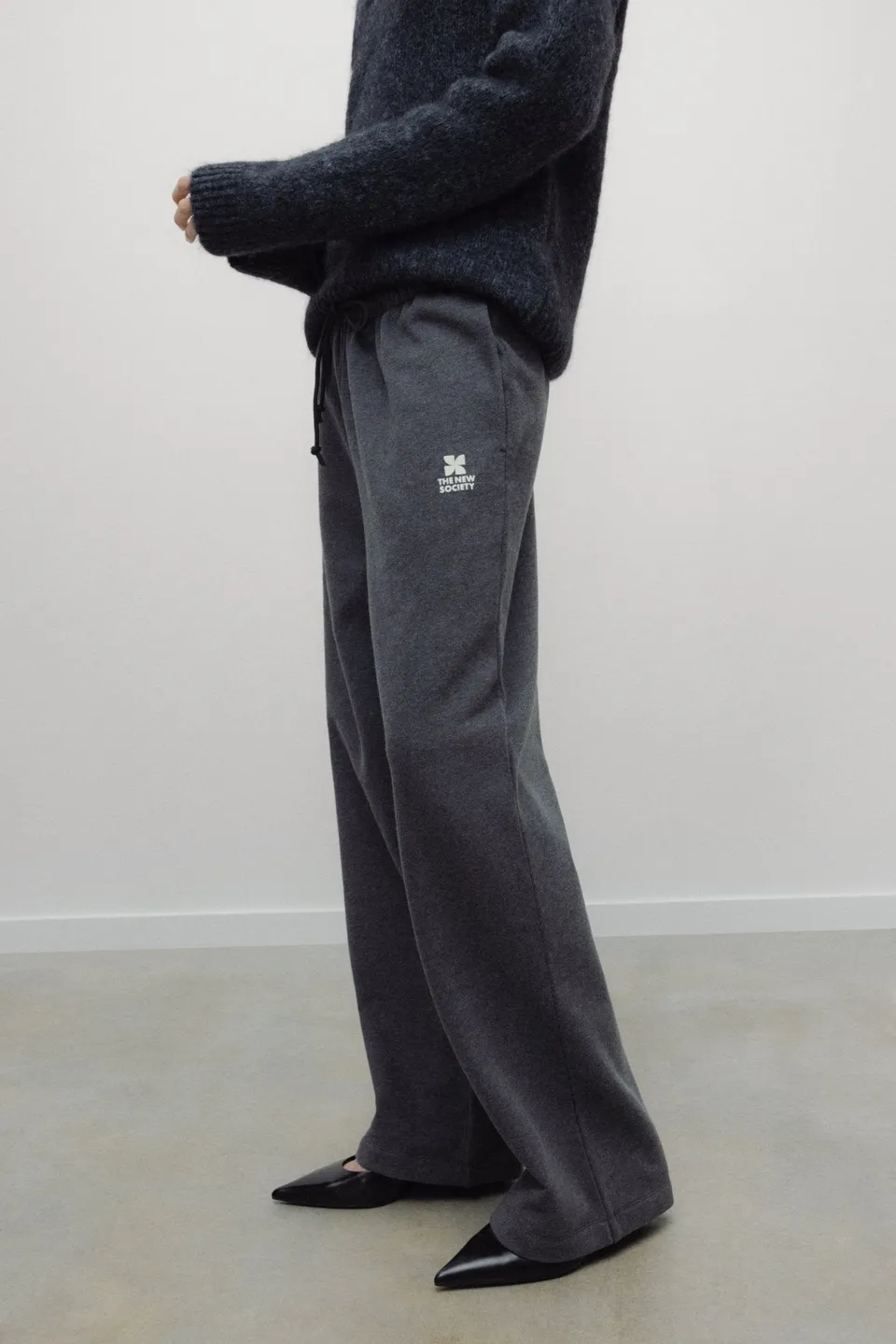 The New Society TNS Logo jogging donna grigio cotone tasche