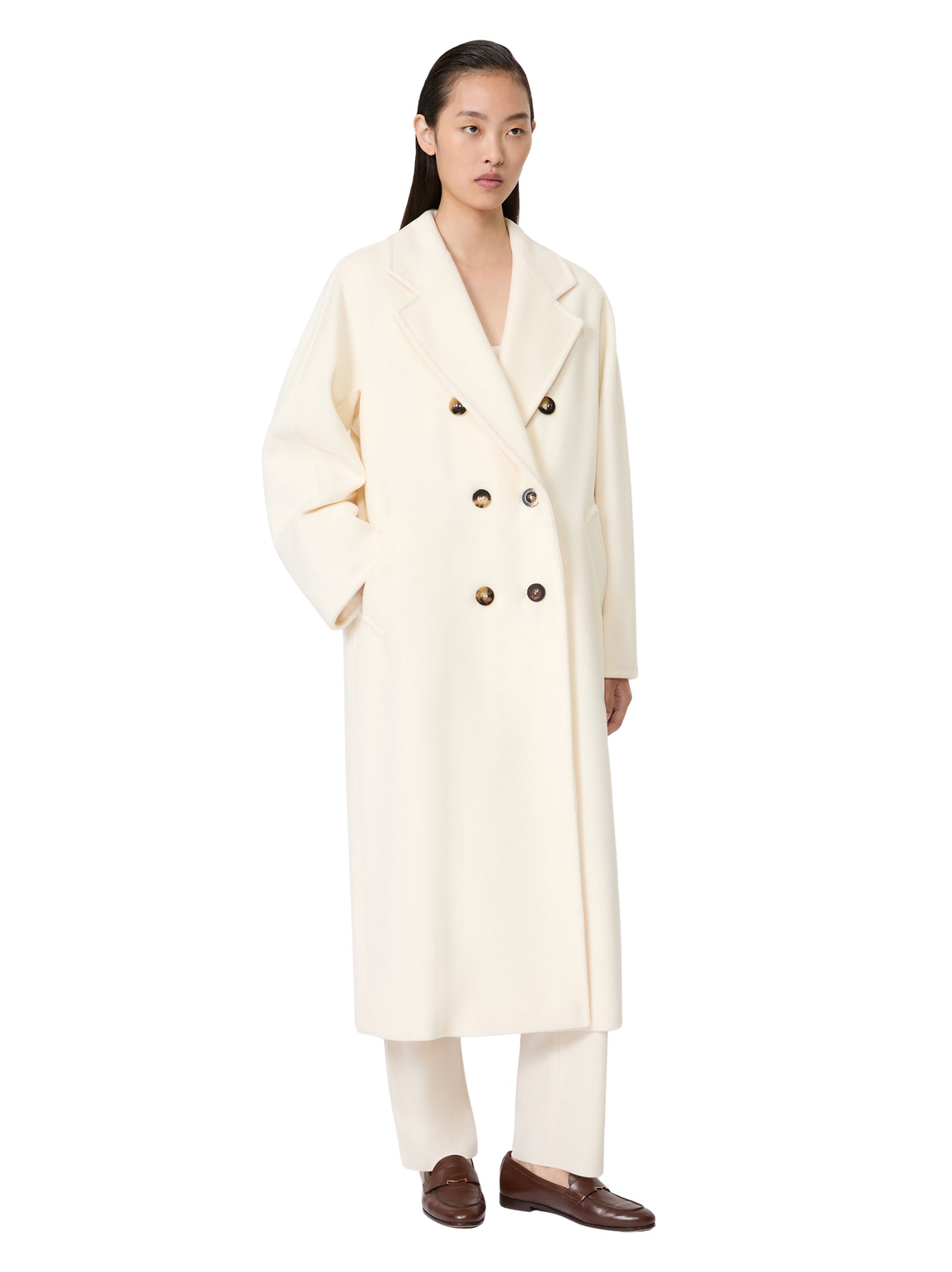 Max Mara Madame 101801 cappotto bianco 42 lana cachemire