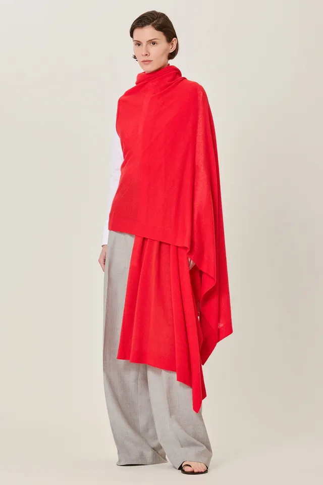Sa Su Phi Poncho cardigan donna avorio cashmere seta