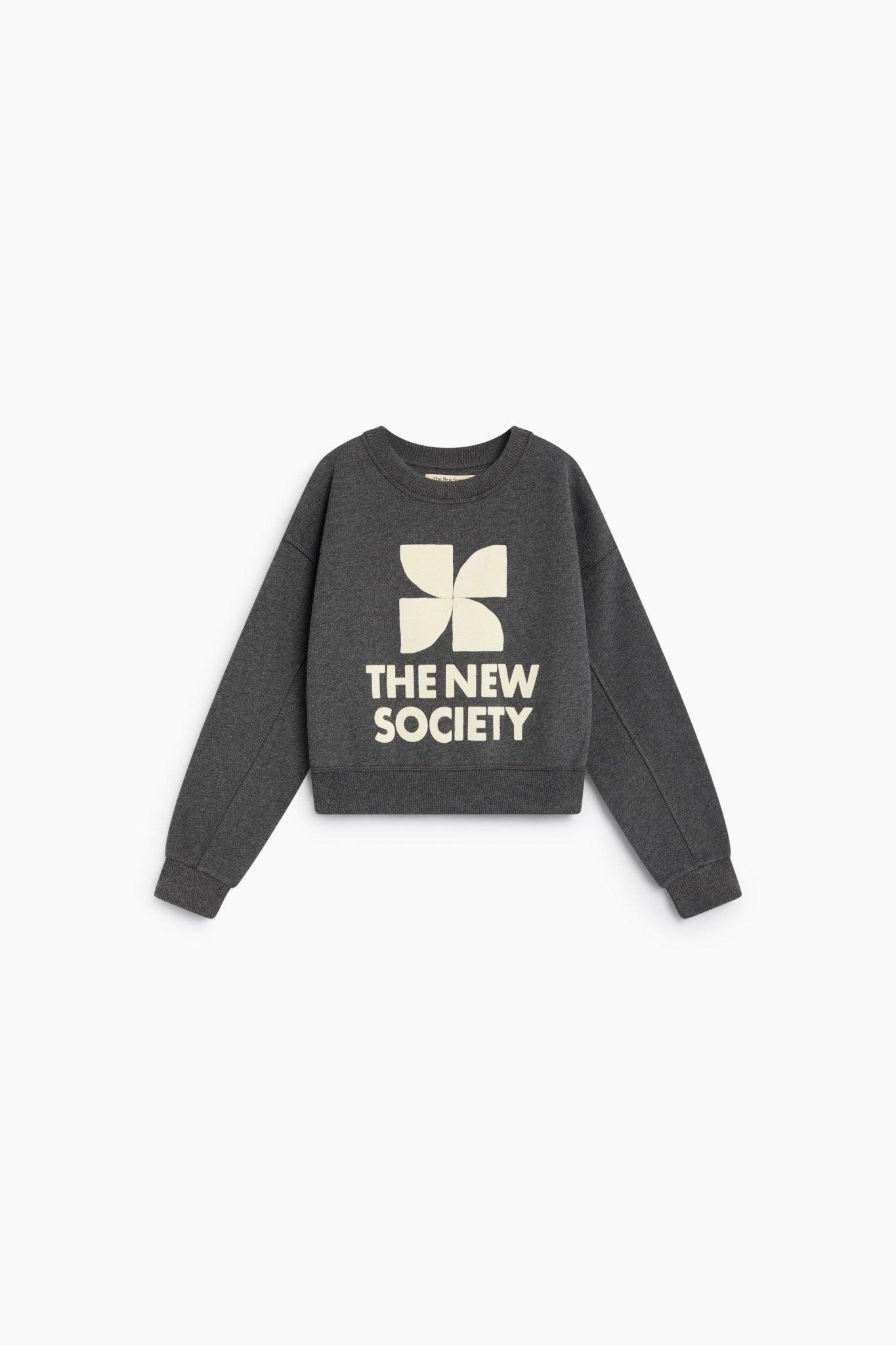 The New Society TNS Logo felpa ragazzo grigia cotone