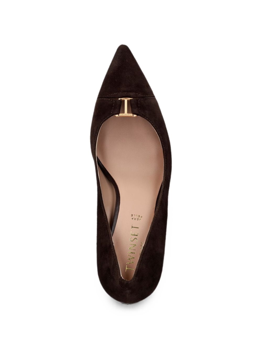Twinset 262TCP018 scarpe con tacco marrone classiche