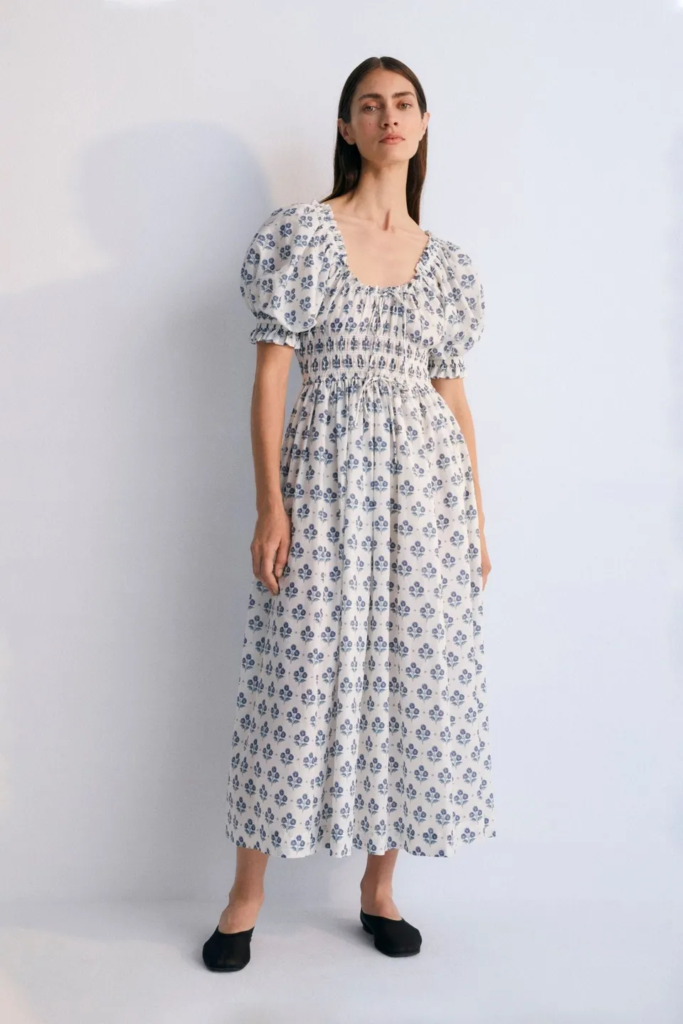 THE NEW SOCIETY Eleni abito donna cotone fantasia hyacinth