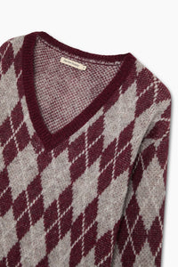 The New Society Dune maglione donna in mohair scollo a V