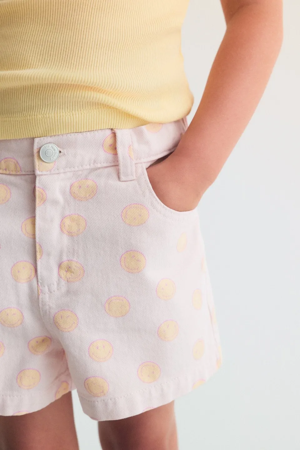 The New Society SmileyWorld Denim Short Smiley Print pantaloncini cotone