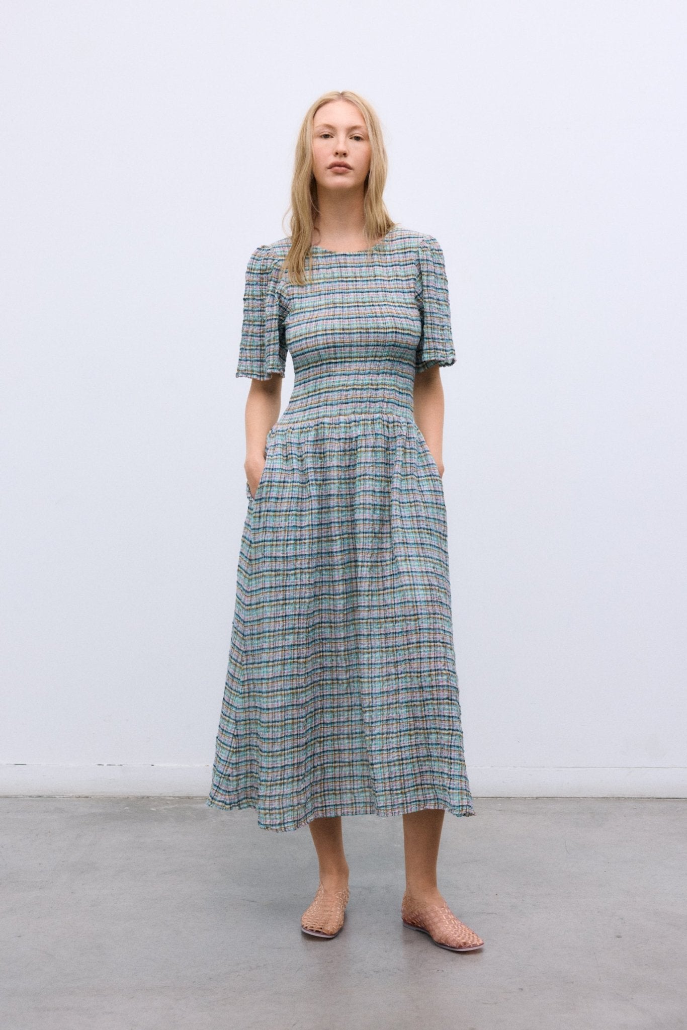 The New Society Zinnia abito donna quadri check