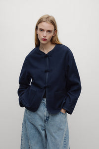 The New Society Indie Coat cappotto donna lana nero Black Iris