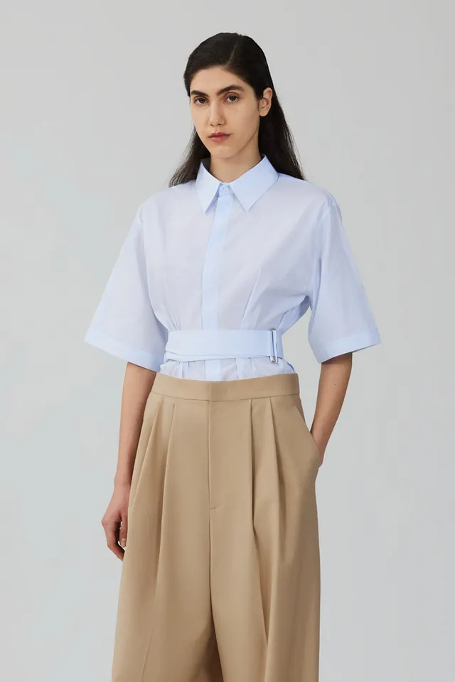Sa Su Phi Marcella camicia maniche corte bianca cotone