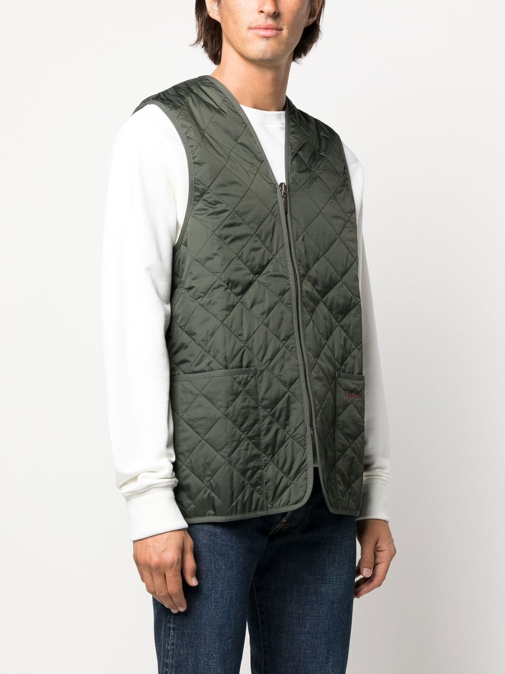 Barbour MLI0001 gilet trapuntato olive uomo rombi