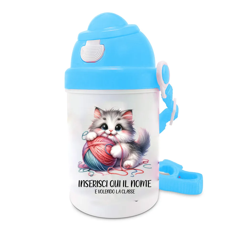 Mr. Gadgets Gatto Azzurro borraccia bambini leggera
