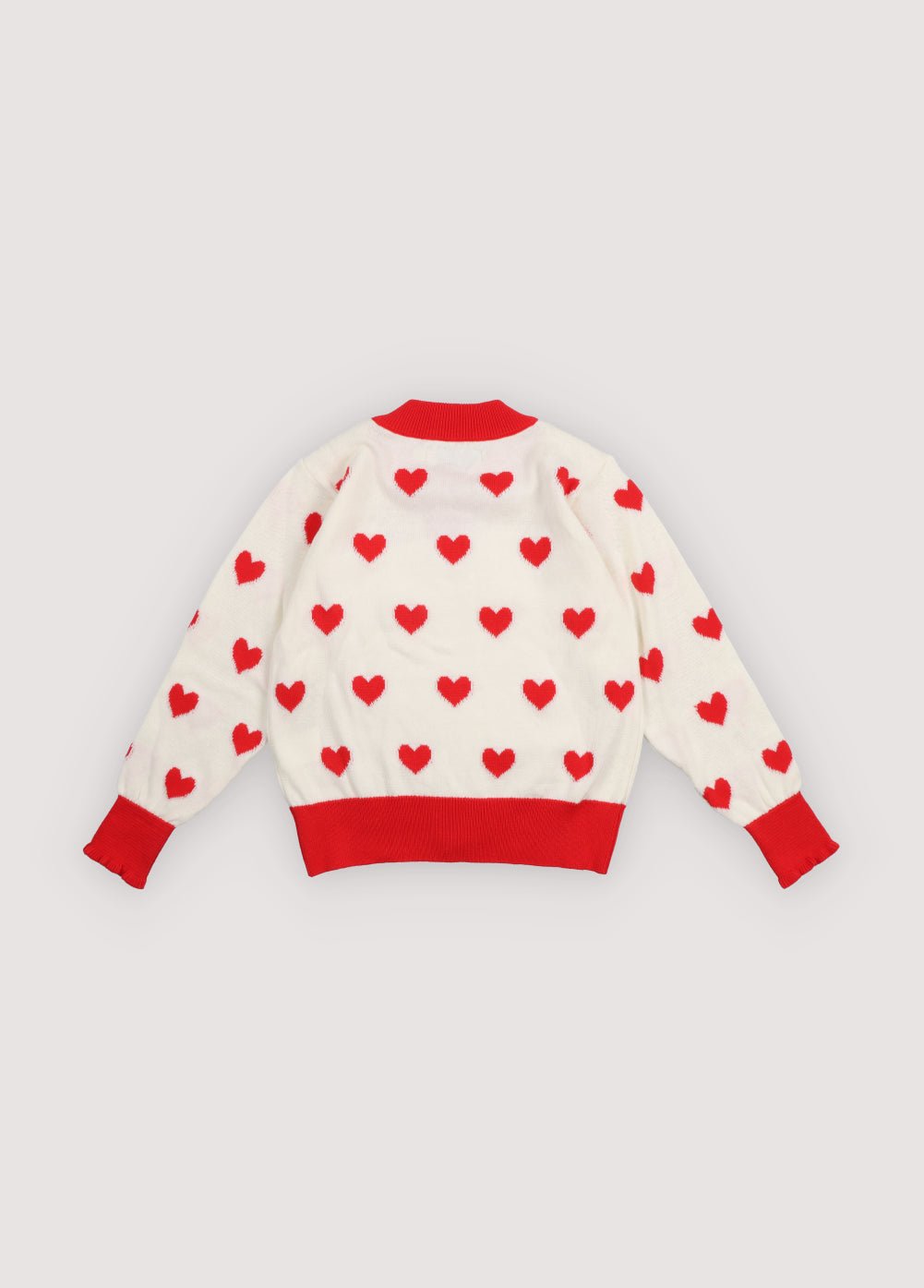 The New Society Maqui cardigan cuori rossi cotone