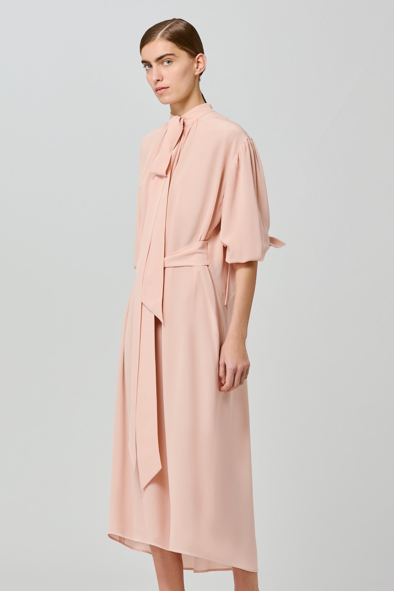 Sa Su Phi Susanna vestito lungo crepe rosa