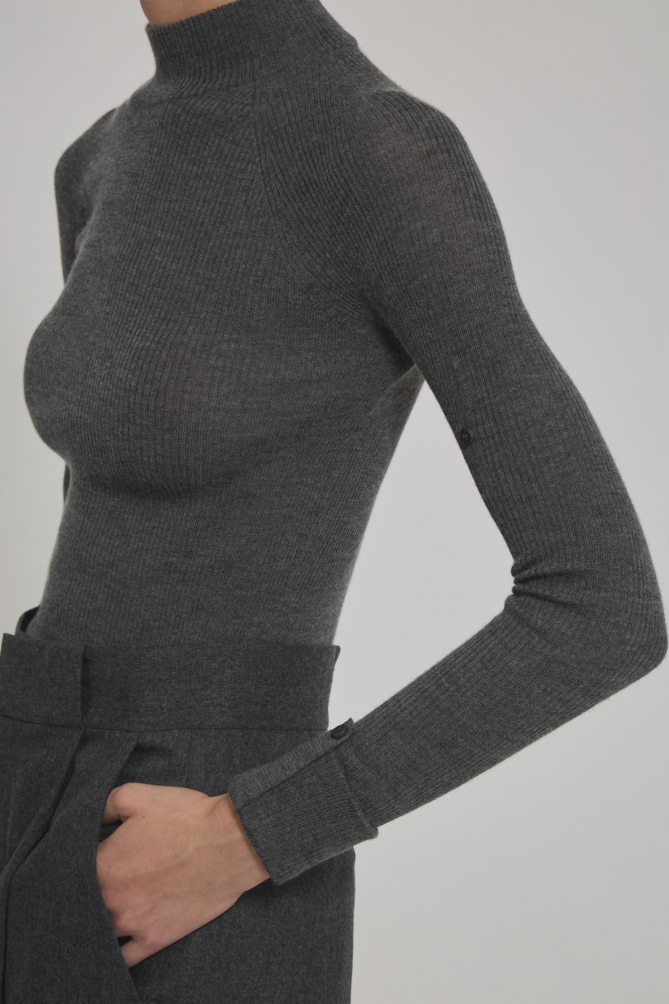 Sa Su Phi Lupetto Coste Maglia Grigio