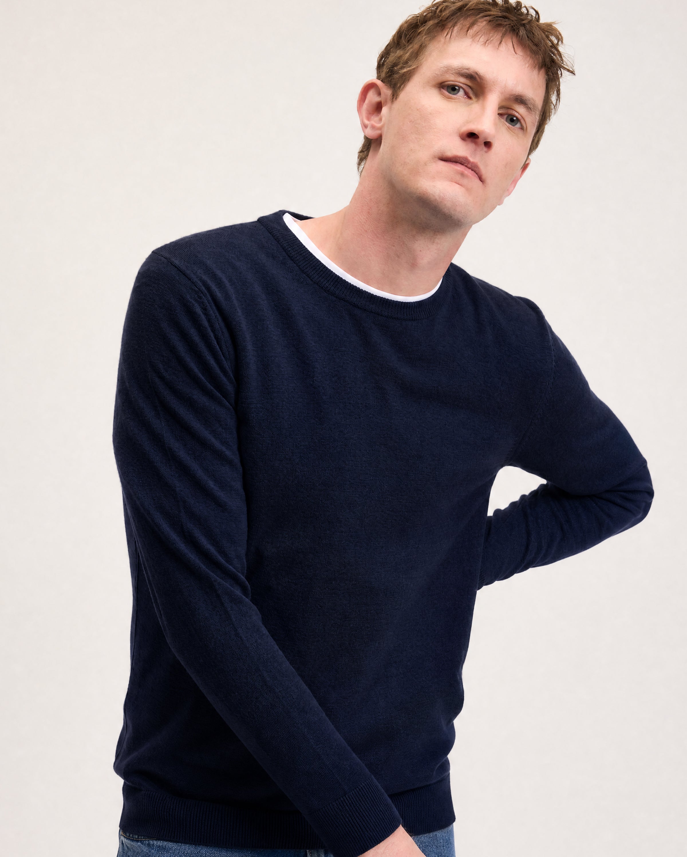 Goodpeople Essential Merino Knit maglione lana blu navy