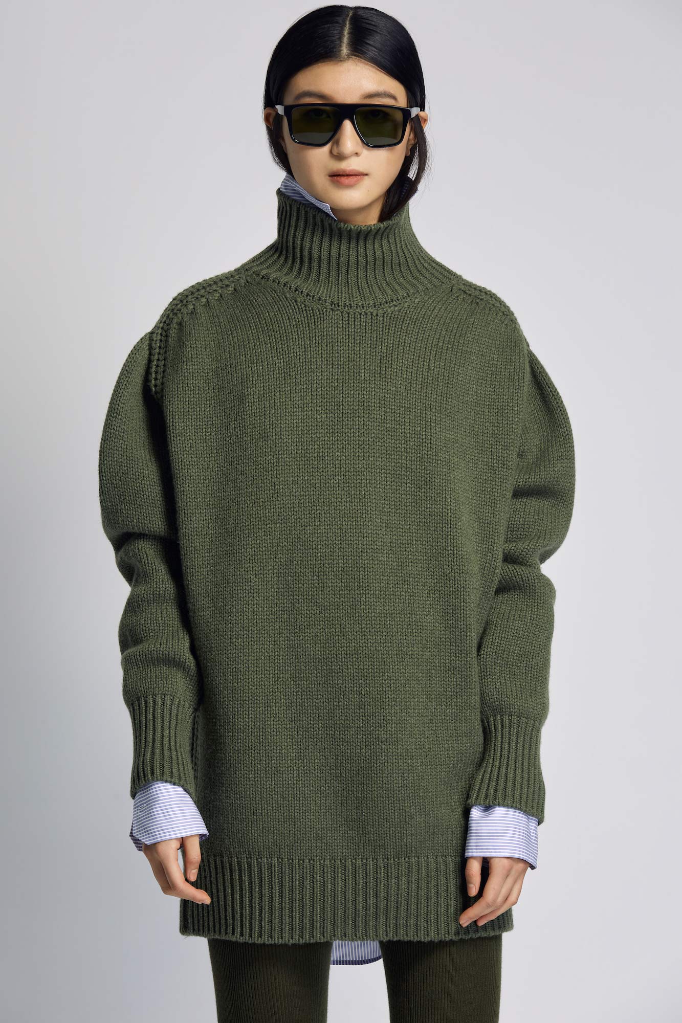 Sa Su Phi Giovanna vestito in cashmere verde militare