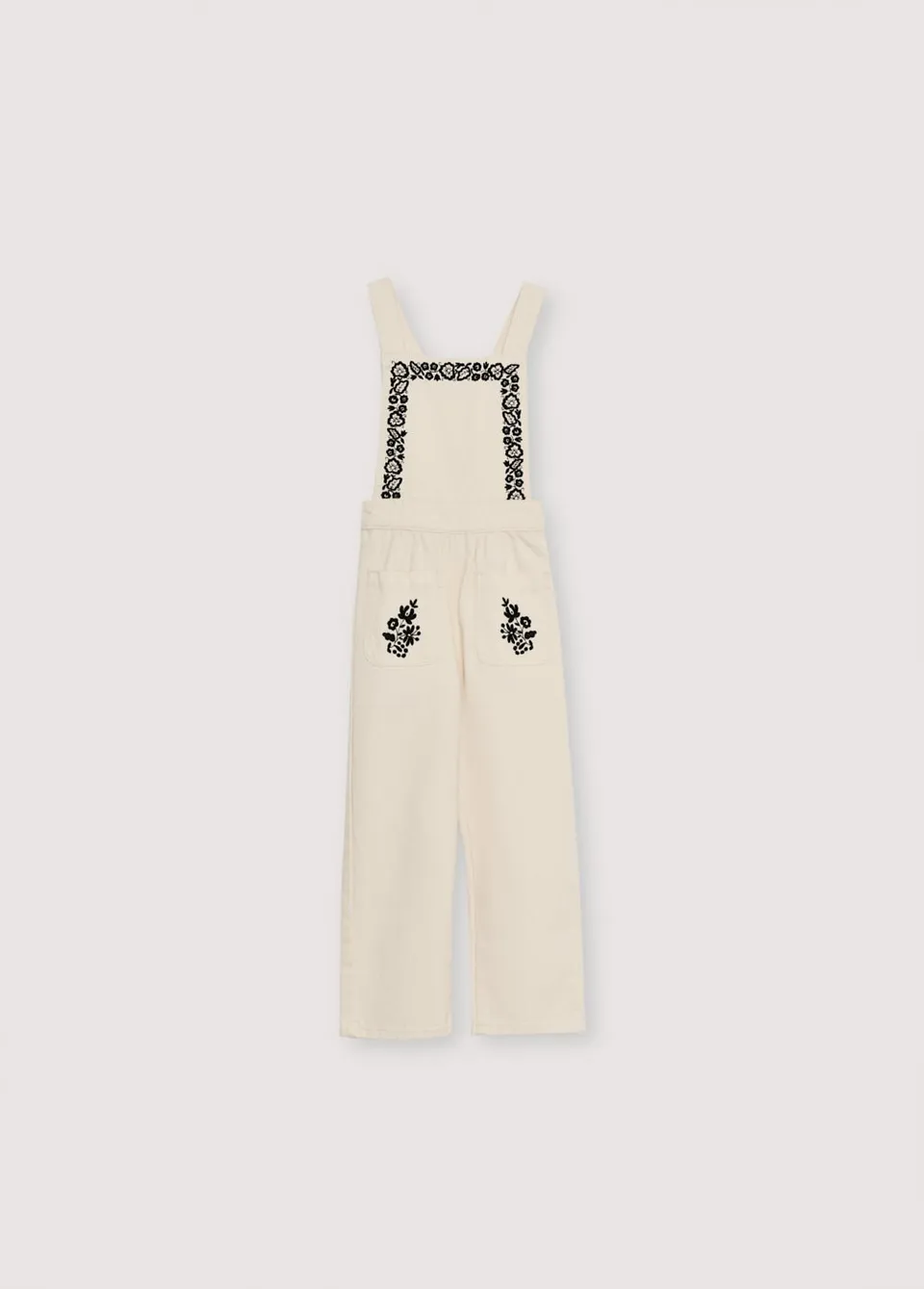 The New Society Tamara salopette jeans bianco denim cotone