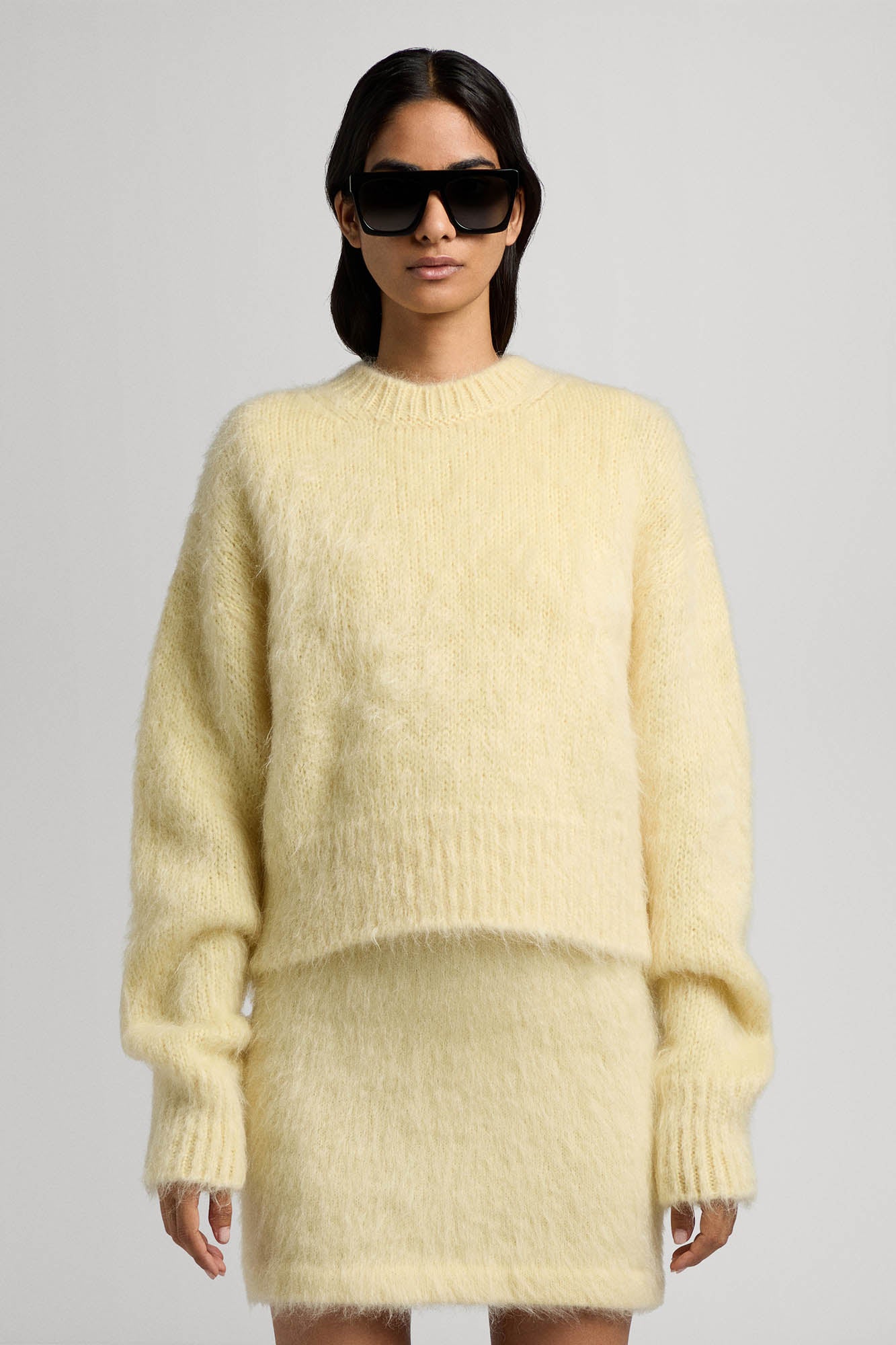 Sa Su Phi maglione cropped mohair giallo collo tondo