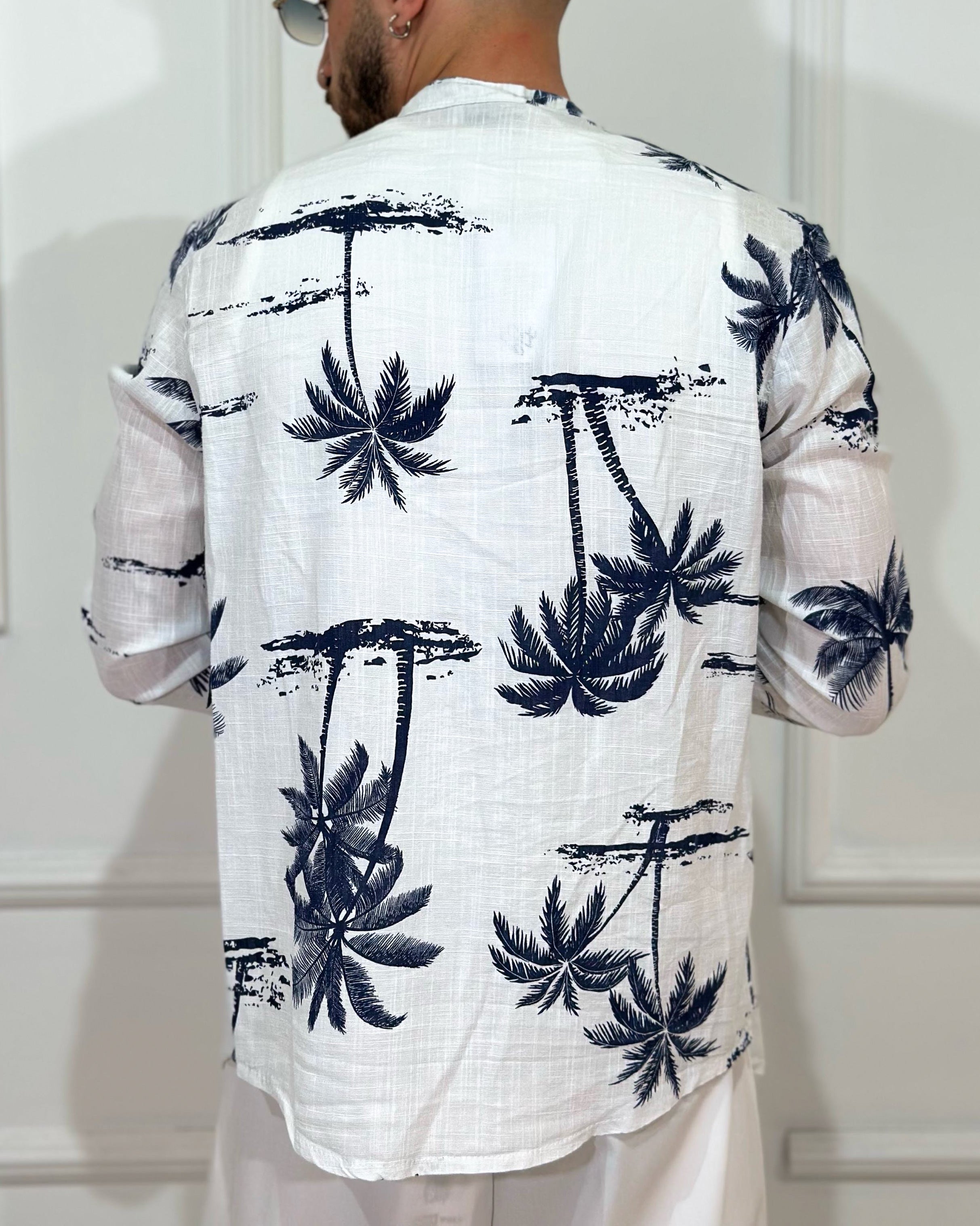 ONLYONE ADON Palm camicia in lino vestibilità regolare