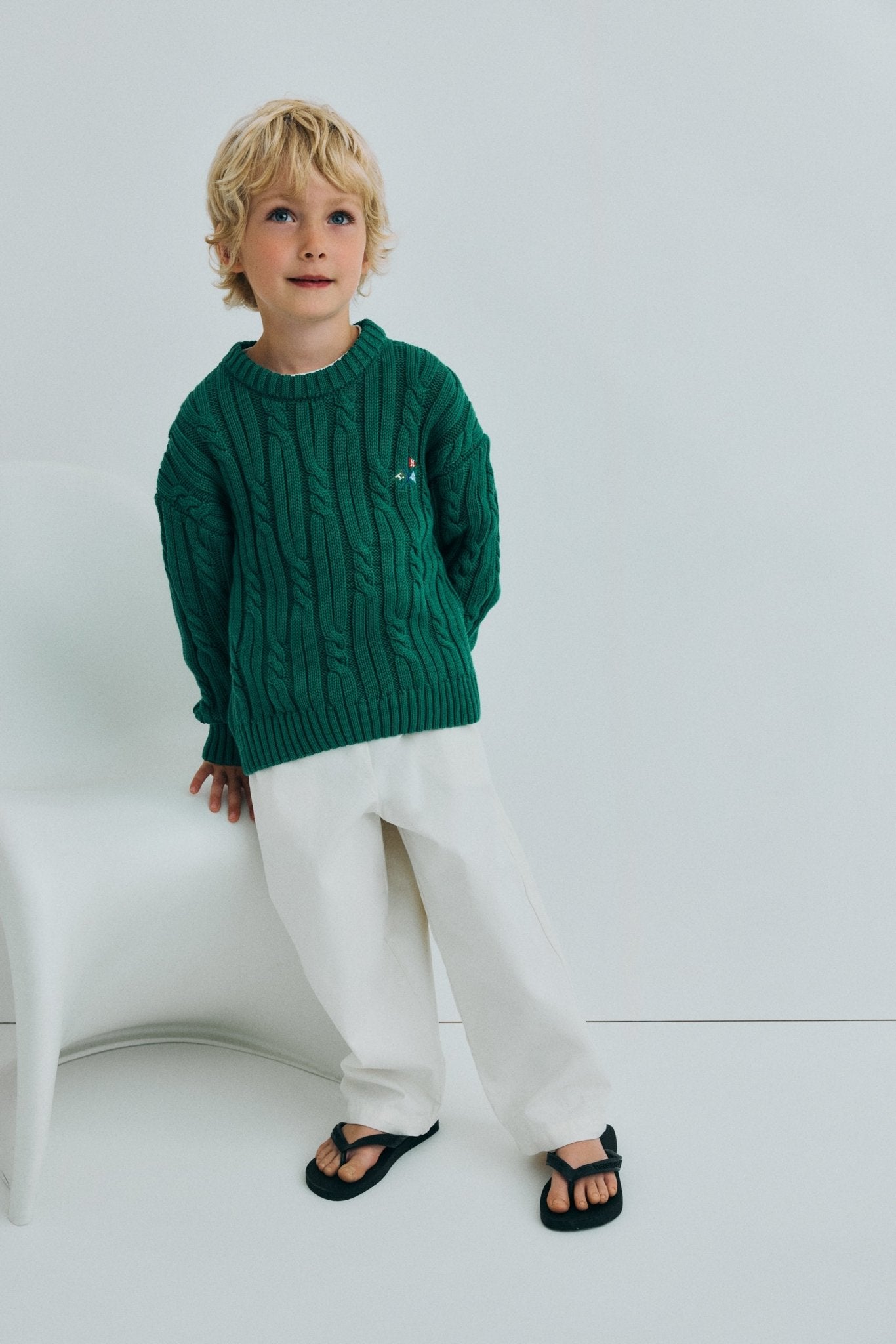 The New Society Bluebell maglione bambino cotone verde