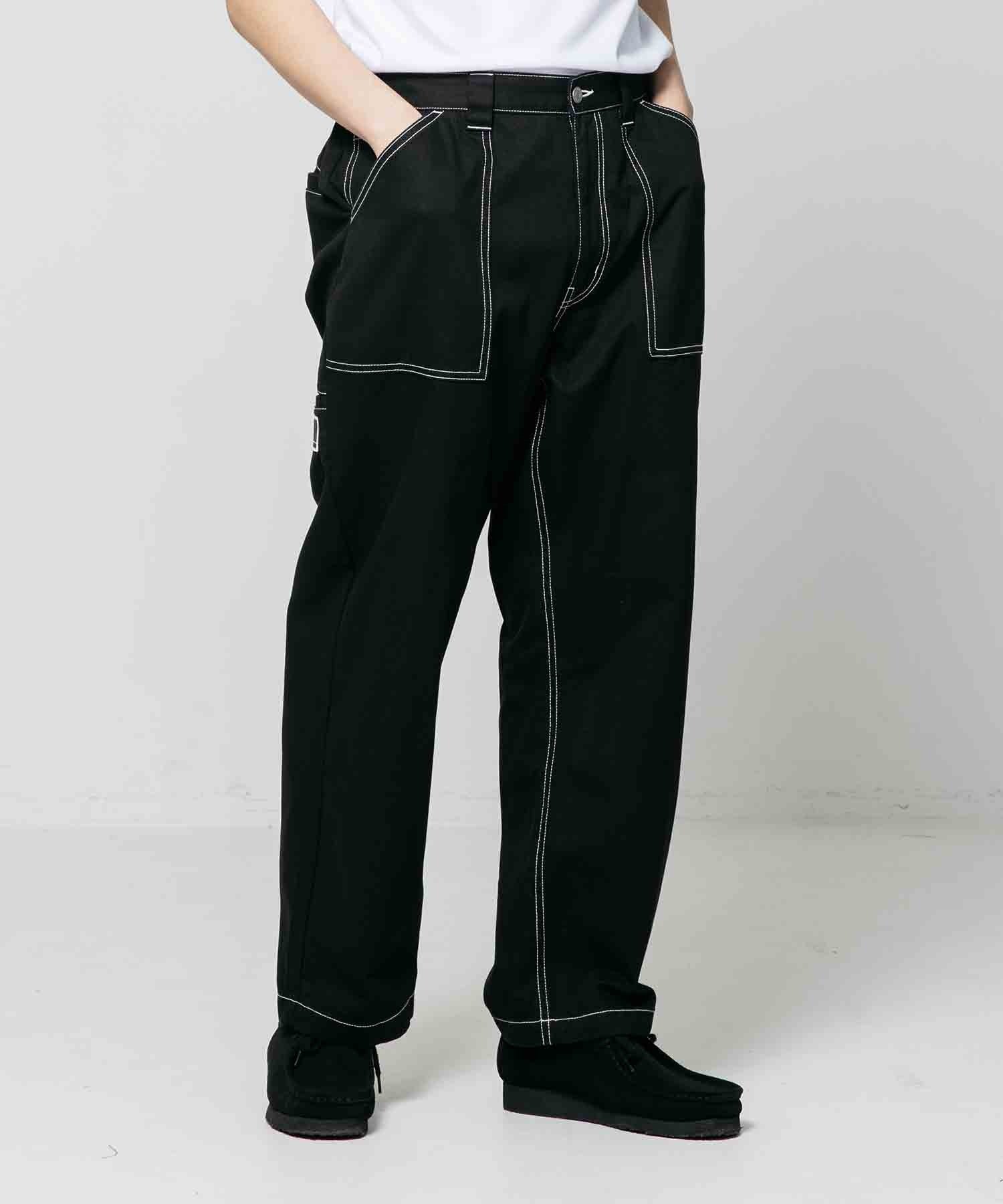 X-Large Stitched Work pantaloni da lavoro neri cotone