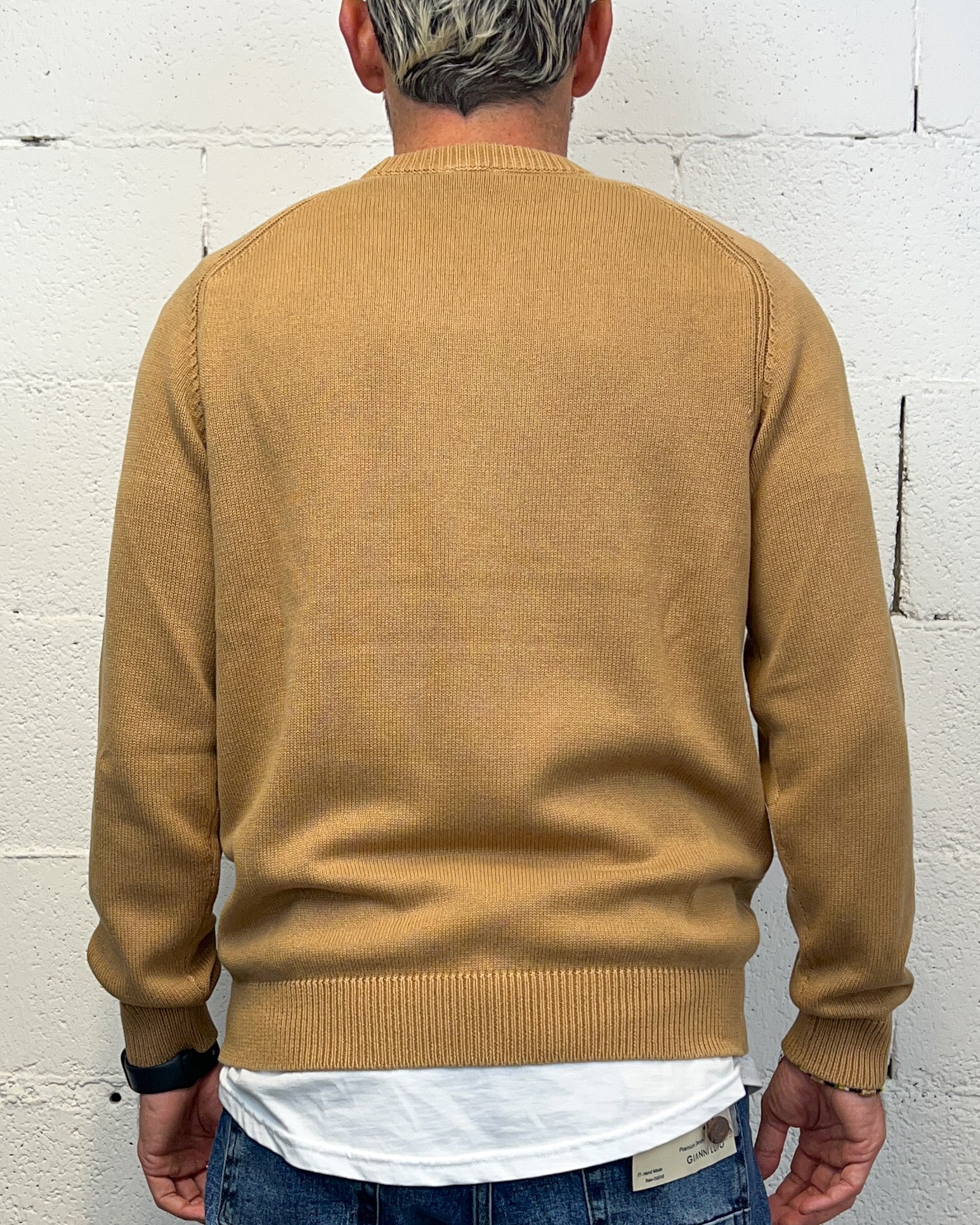 OVER-D Raglan maglione cotone cammello 100%