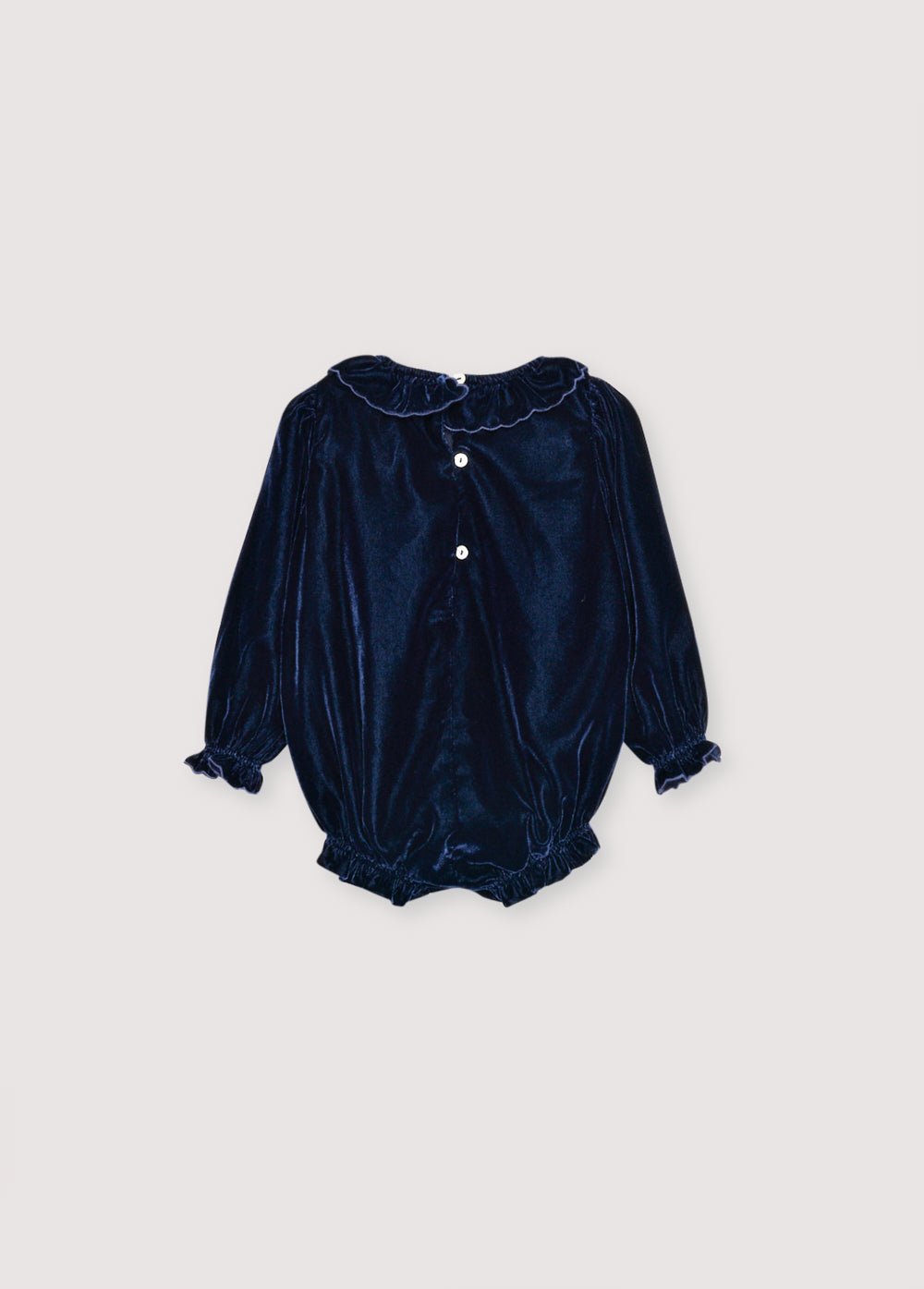 THE NEW SOCIETY Abril Baby Romper pagliaccetto velluto blu
