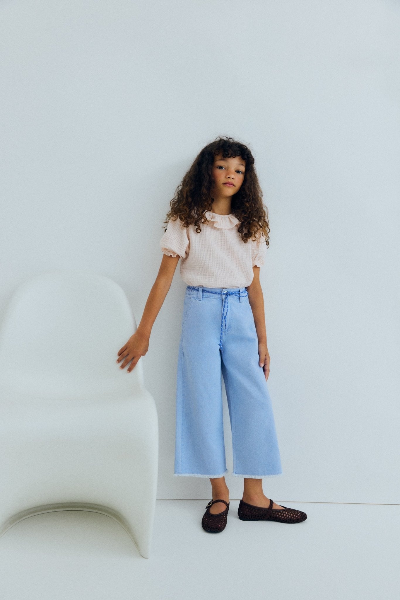 The New Society Lily Pant jeans denim chiaro bambina cotone