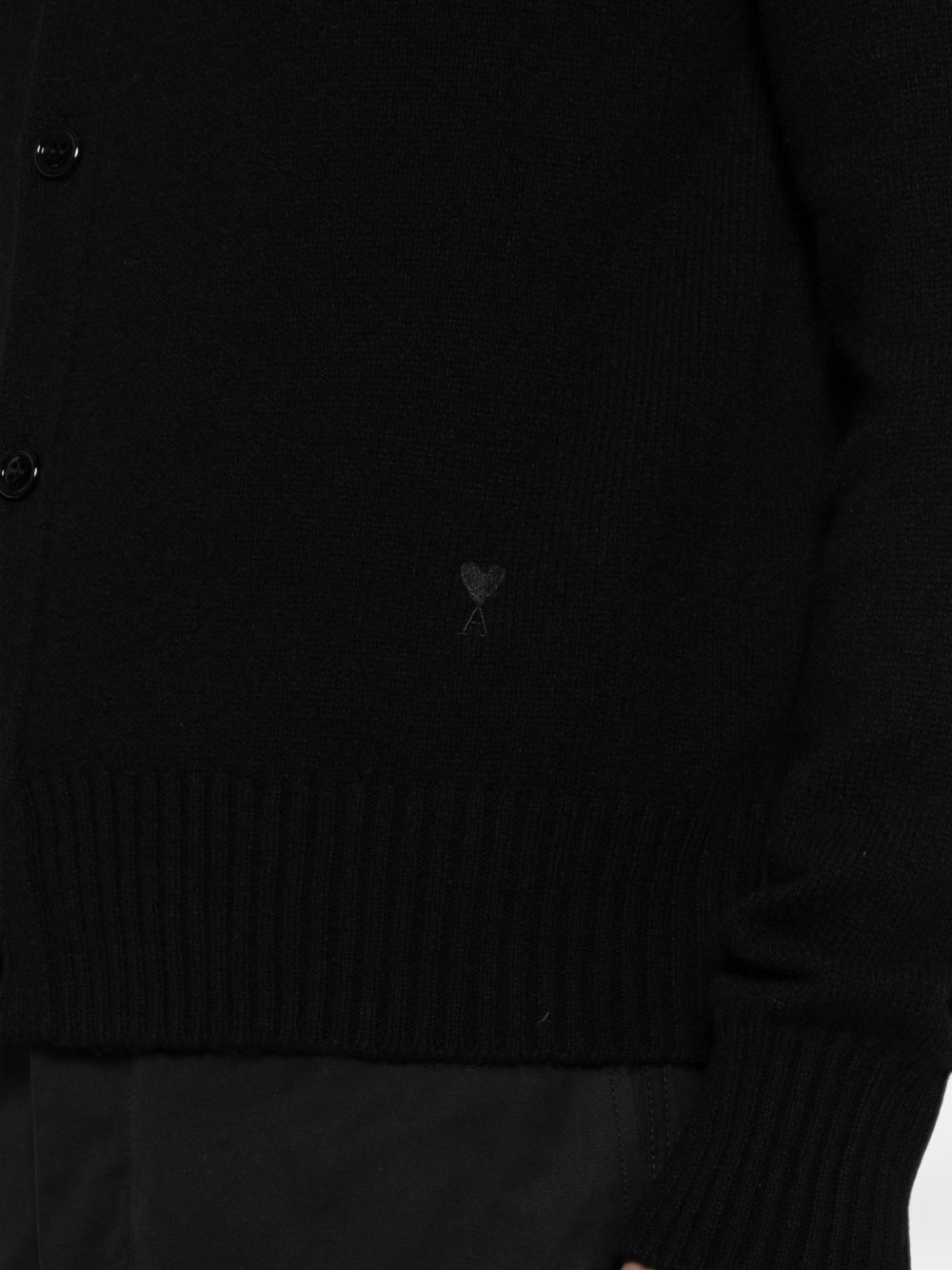 Ami HKC364 cardigan nero uomo essenziale