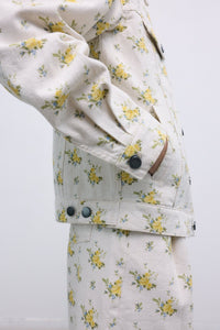 The New Society Mimosa Woman Jacket giacca denim fiori cotone